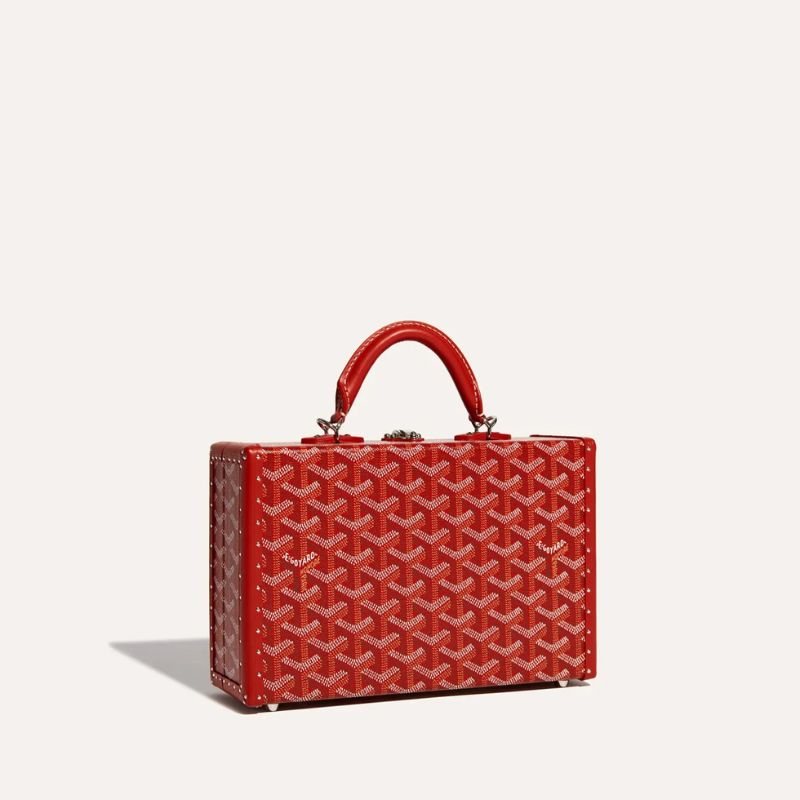 Goyard Grand Hôtel Trunk Bag, Red Color, Front View