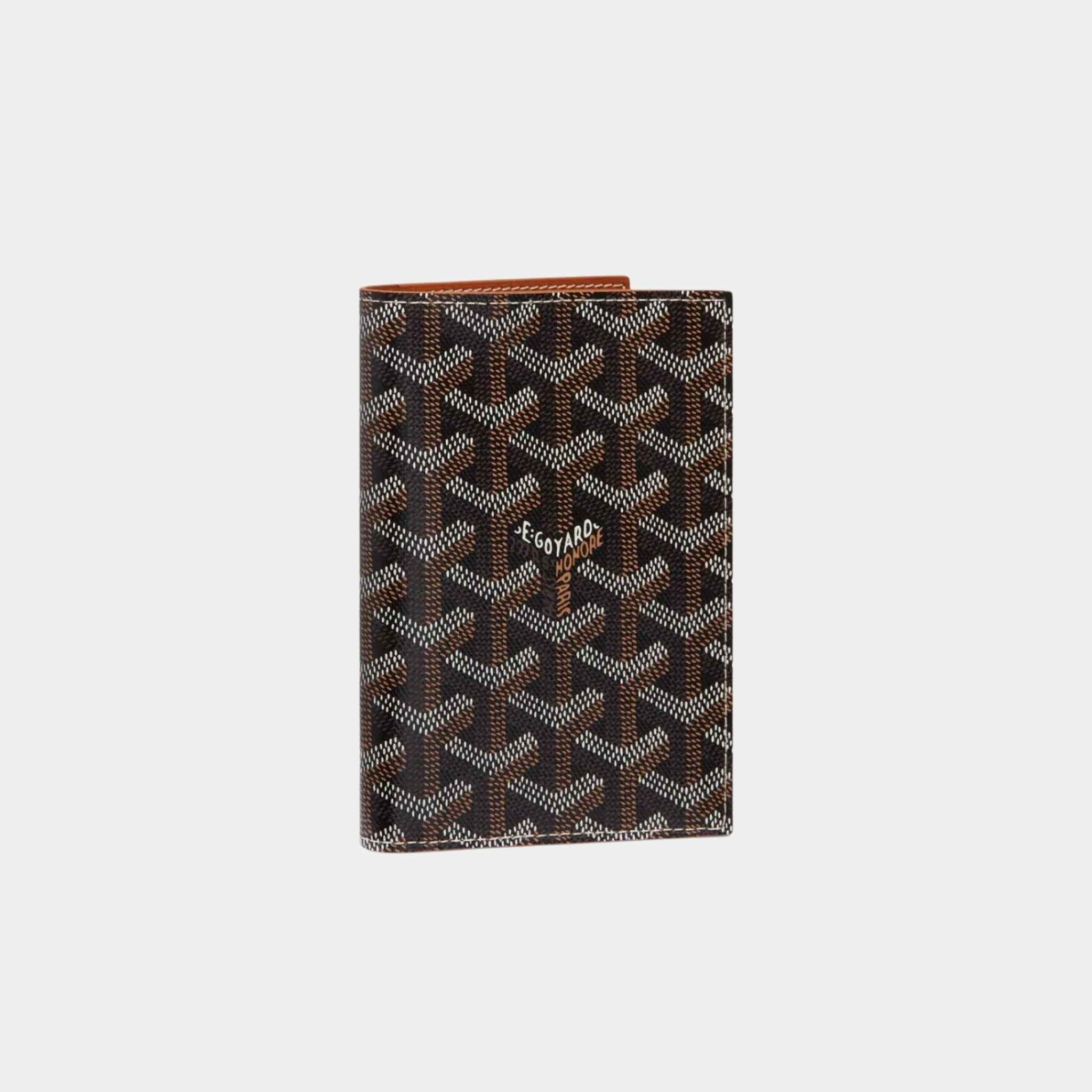 Goyard Grenelle Passport Cover, Brown, Front View