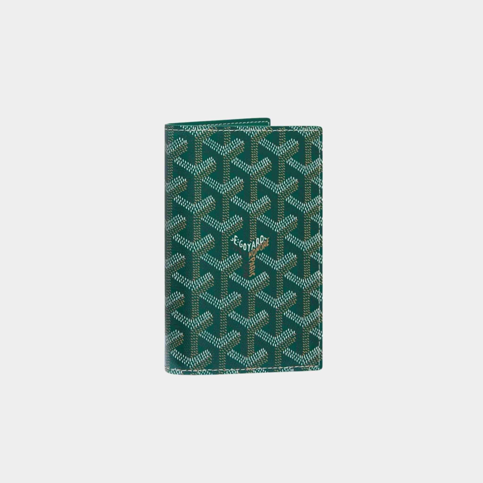 Goyard Grenelle Passport Cover, Green, Front View