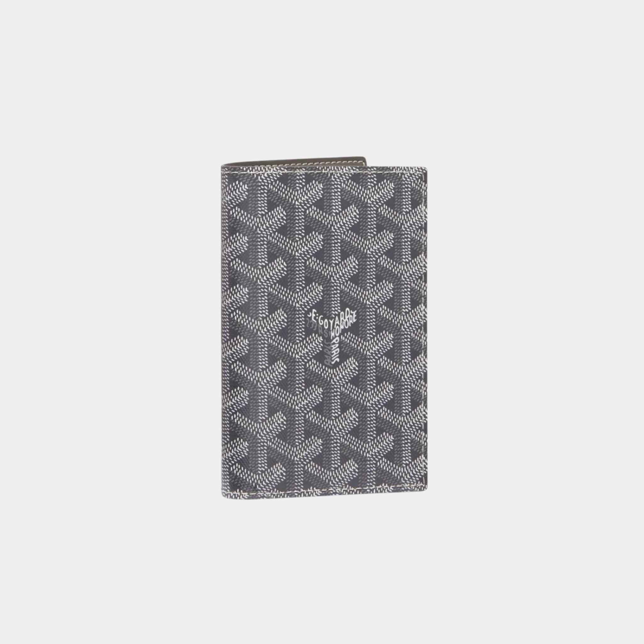 Goyard Grenelle Passport Cover, Grey, Front View