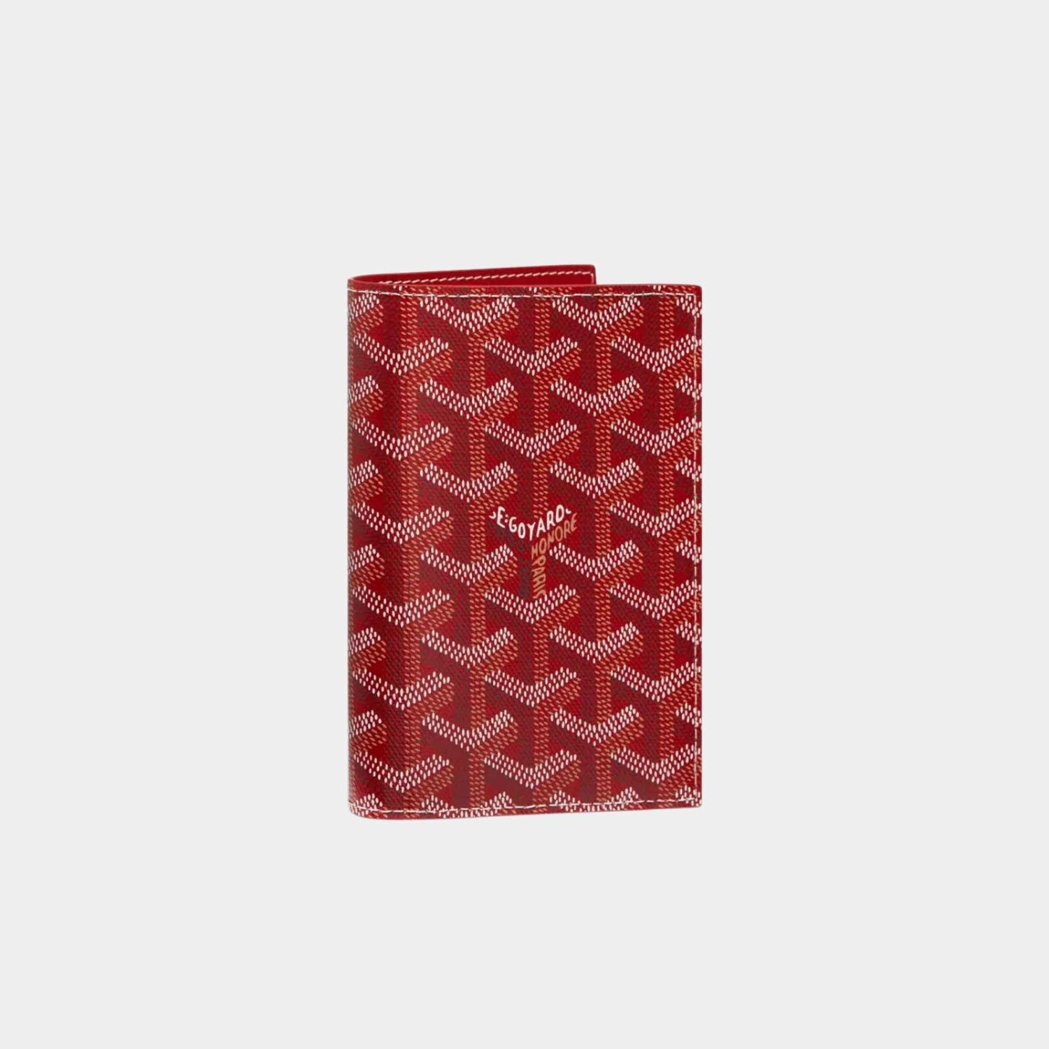 Goyard Grenelle Passport Cover, Red, Front View