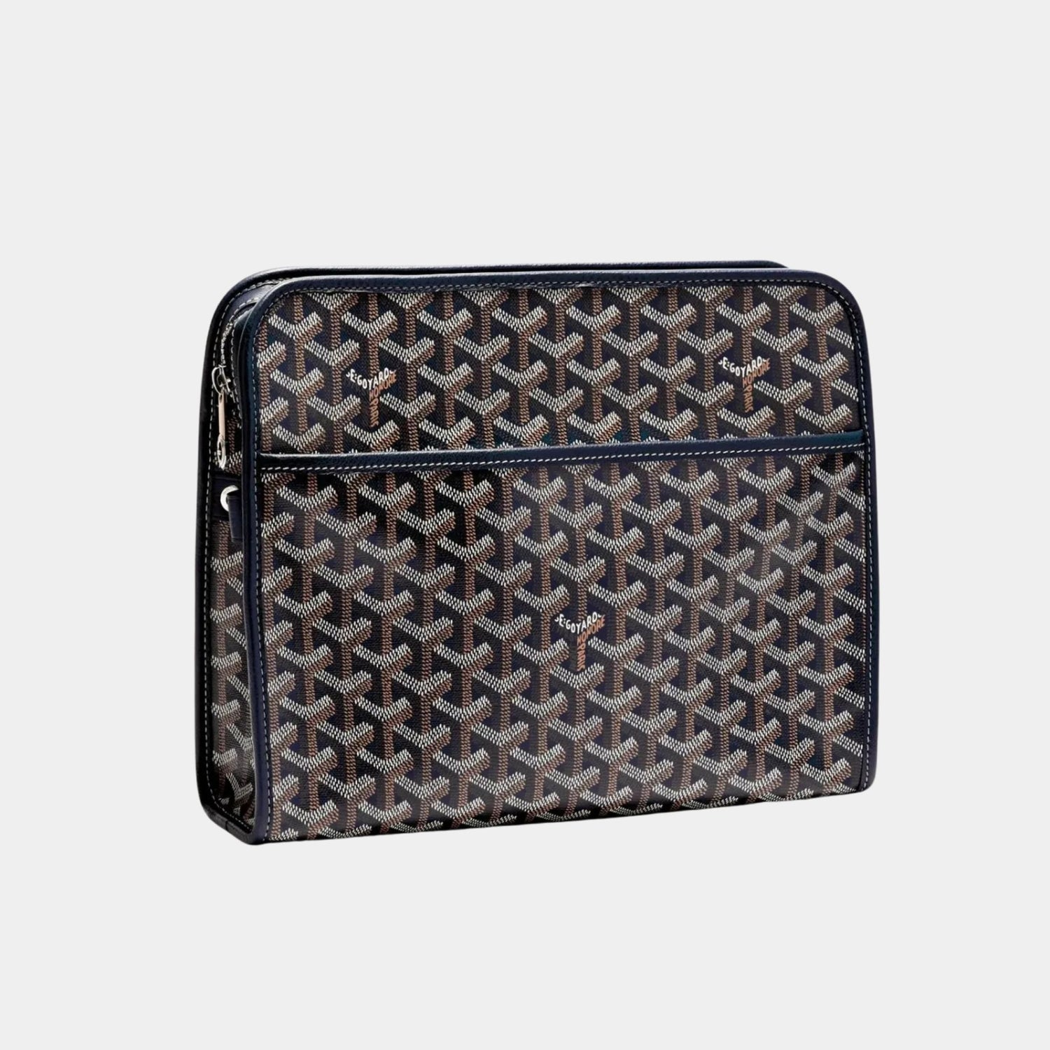 Goyard Jouvence GM Toiletry Bag, Blue, Front View