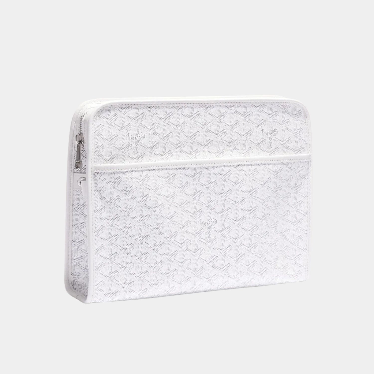 Goyard Jouvence GM Toiletry Bag, White, Front View