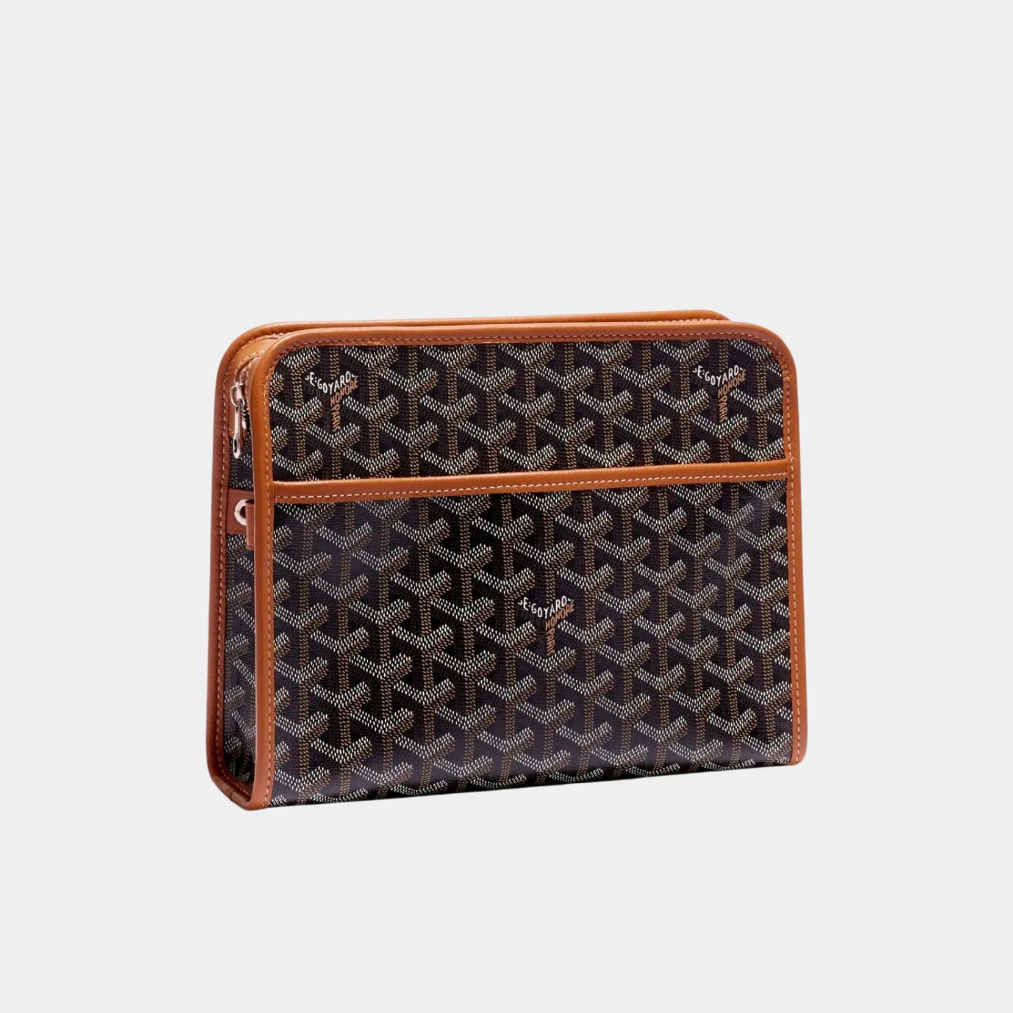 Goyard Jouvence MM Toiletry Bag, Black and Tan, Front View