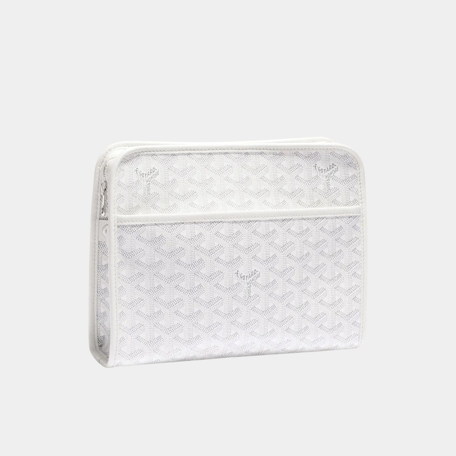 Goyard Jouvence MM Toiletry Bag, White, Front View