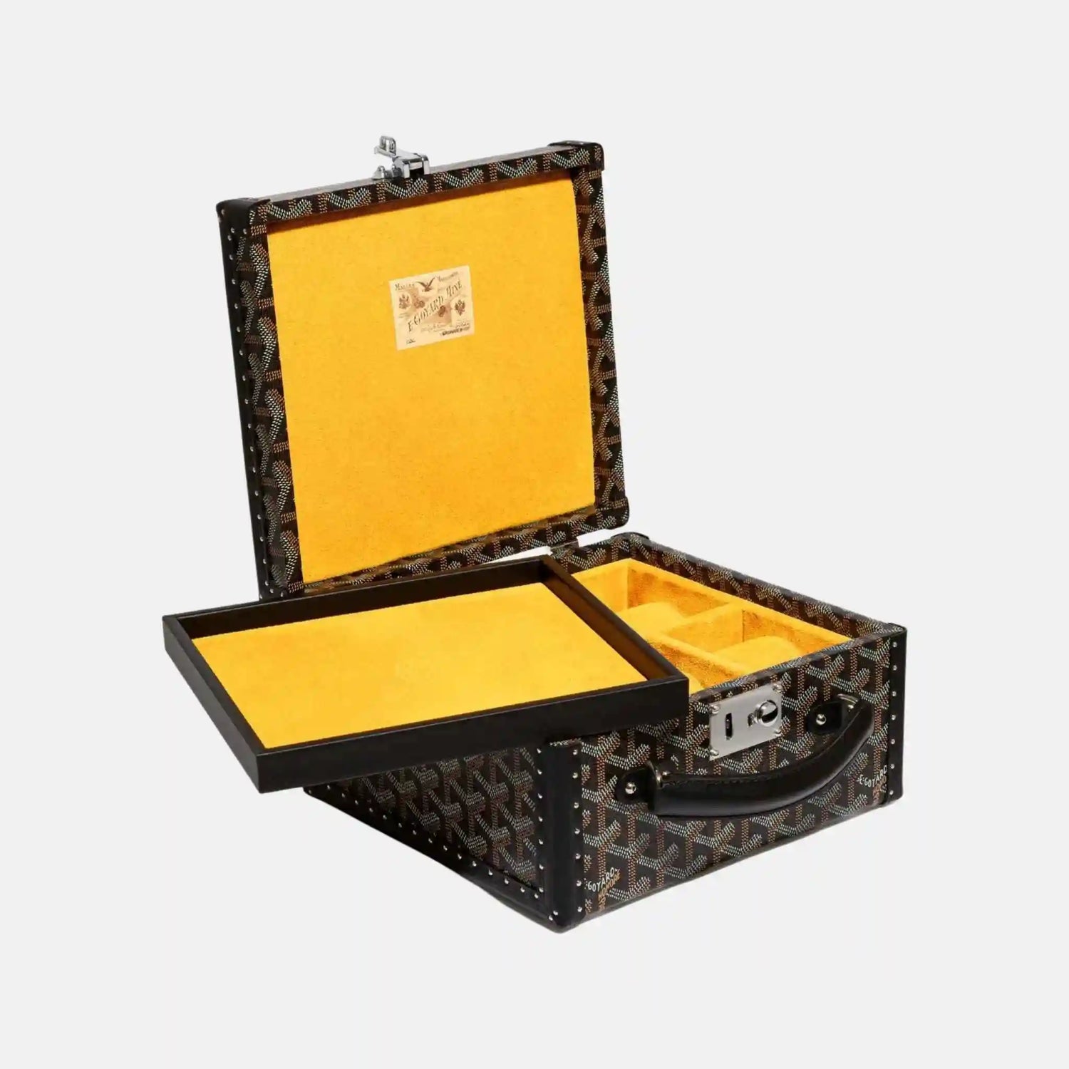 Goyard Joux 6 Watch Case, Black, Open