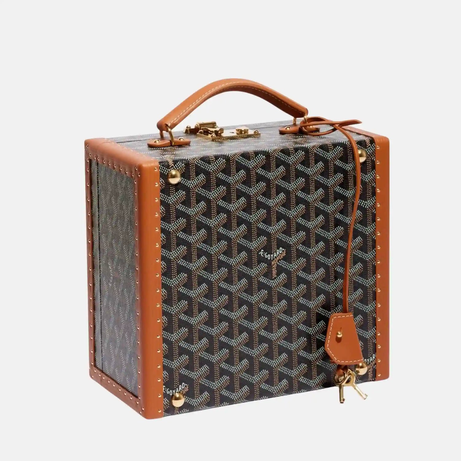 Goyard Joux 6 Watch Case, Black and Tan, Top