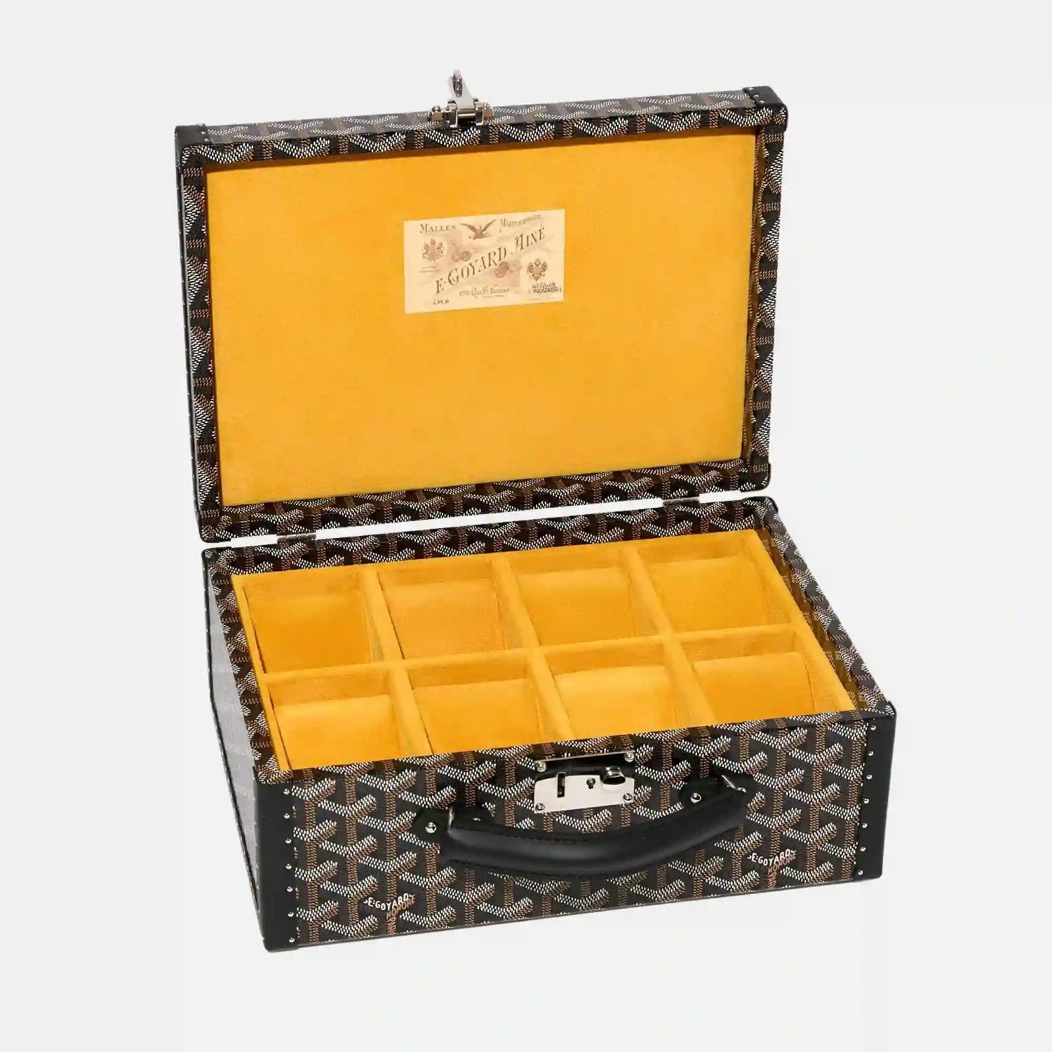 Goyard Joux 8 Watch Case, Black, Inside