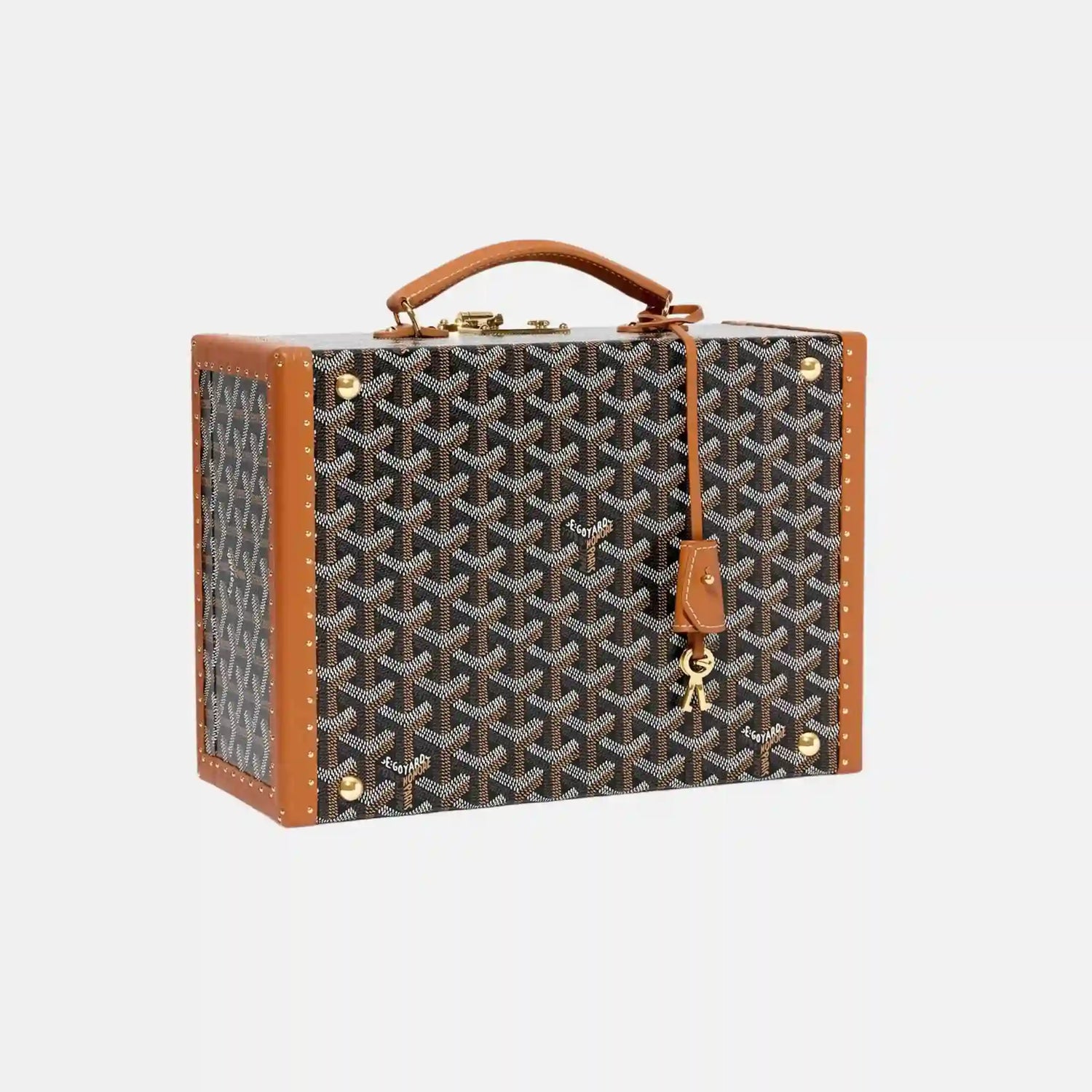 Goyard Joux 8 Watch Case, Black and Tan, Bottom