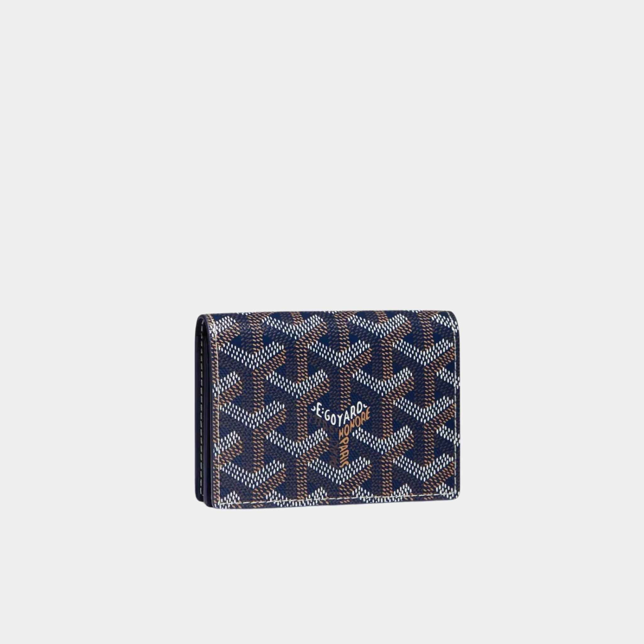 Goyard Malesherbes Card Wallet, Navy Blue, Front View