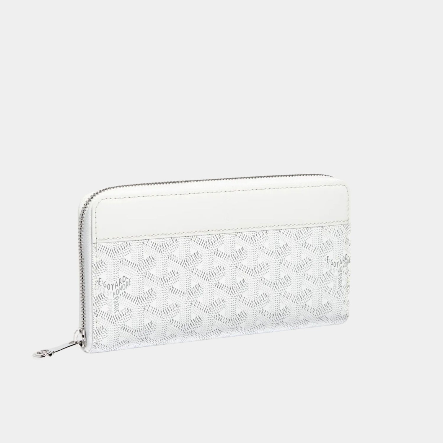 Goyard Matignon GM Wallet, White, Front View