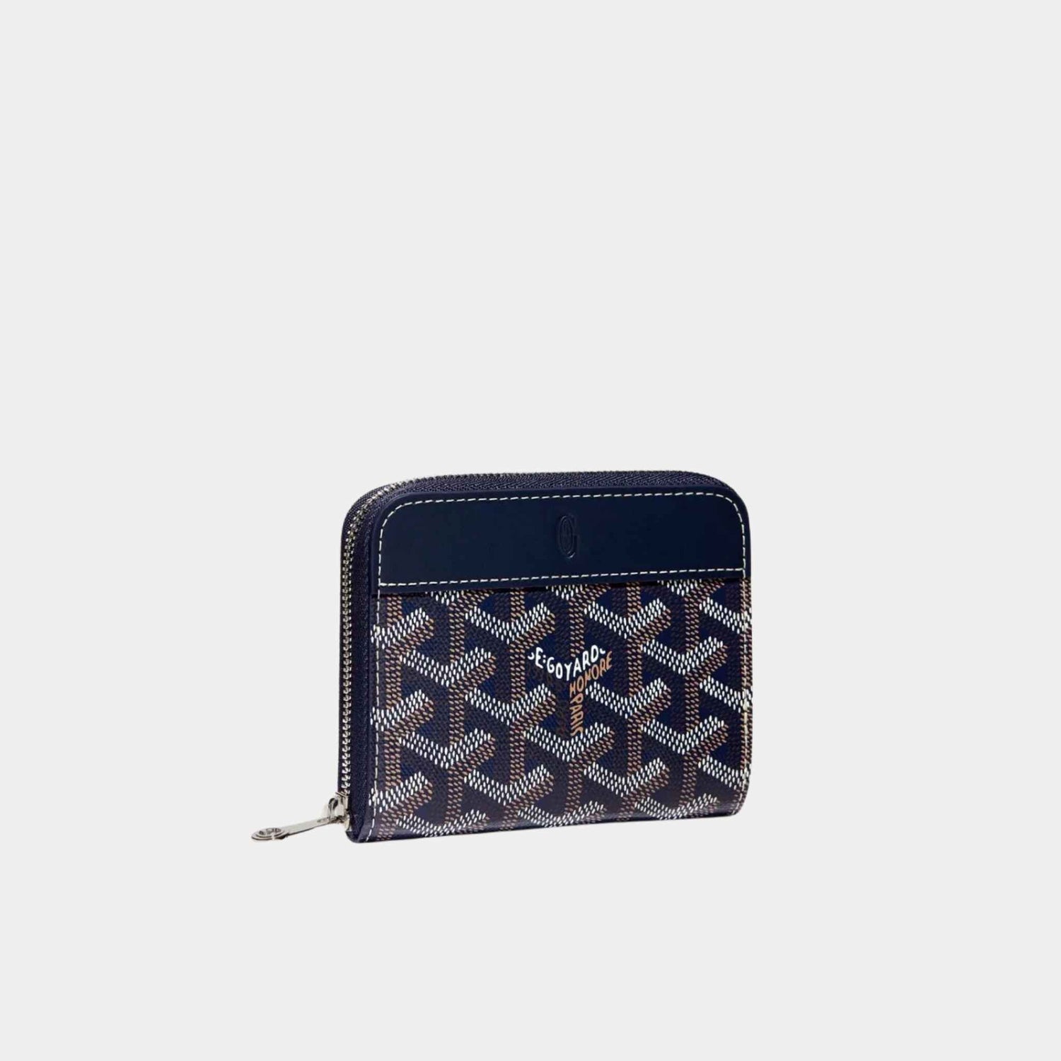 Goyard Matignon PM Wallet, Navy Blue, Front View