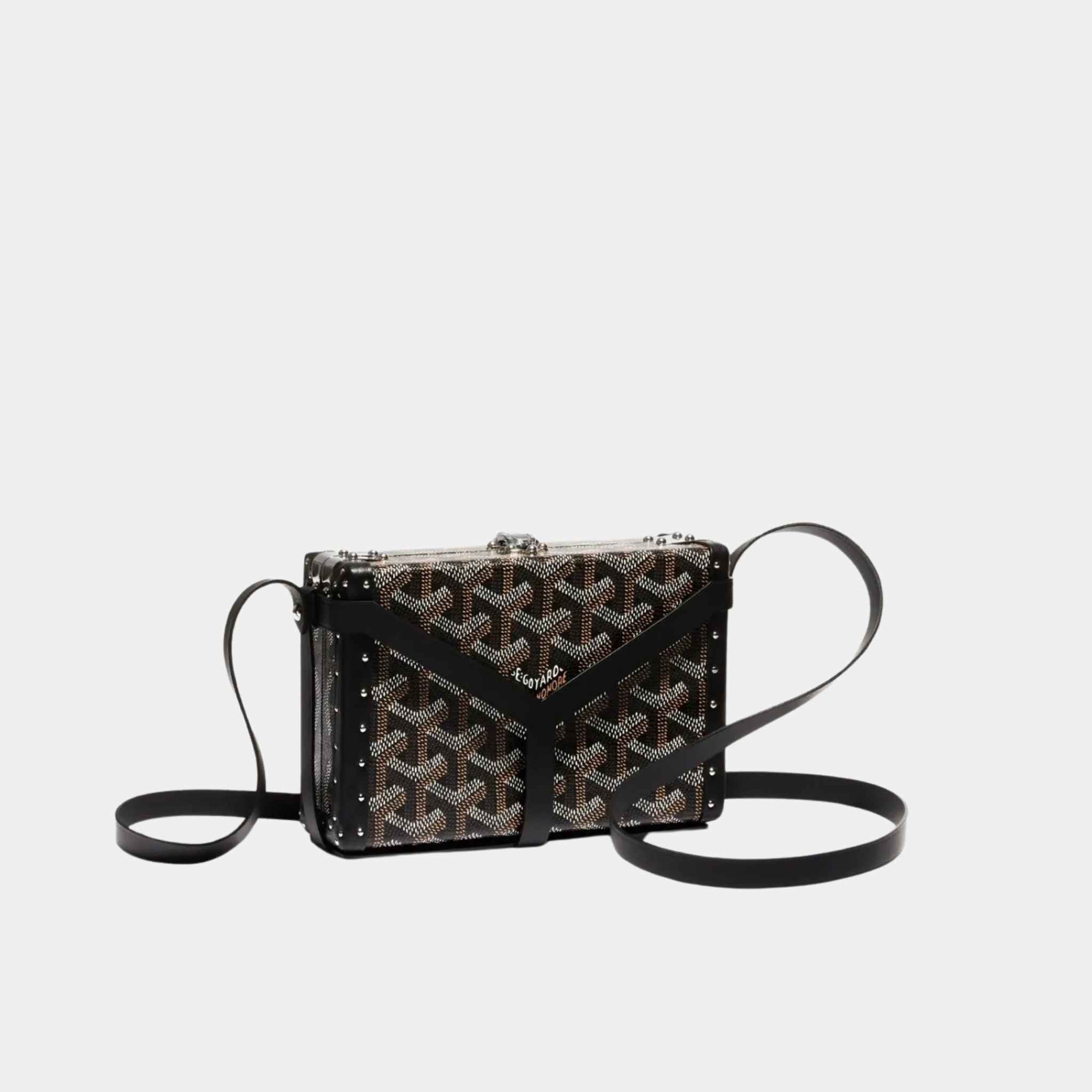 Goyard Minaudière Trunk Bag, Black, Front View