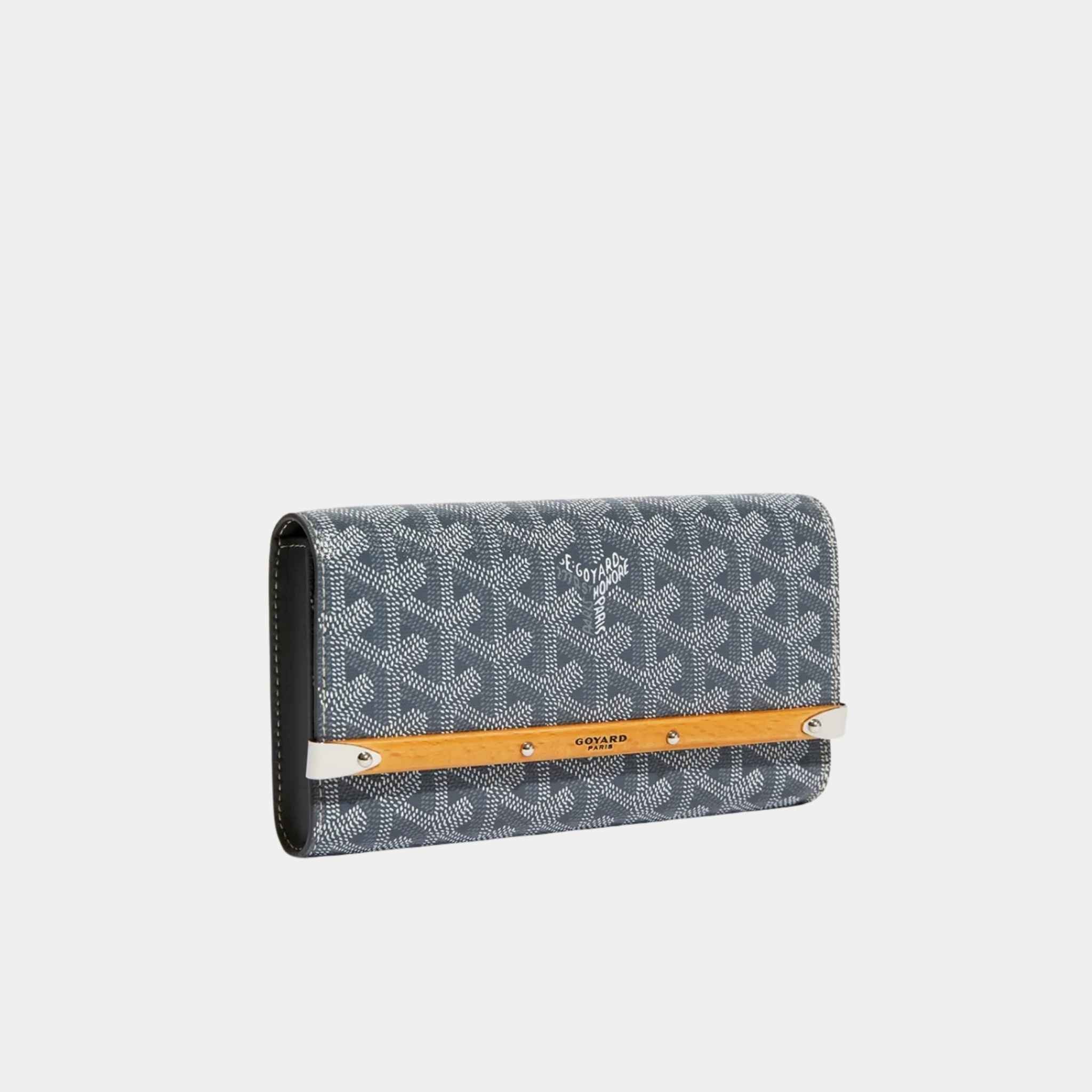 Goyard Monte-Carlo Mini Case, Grey, Front View