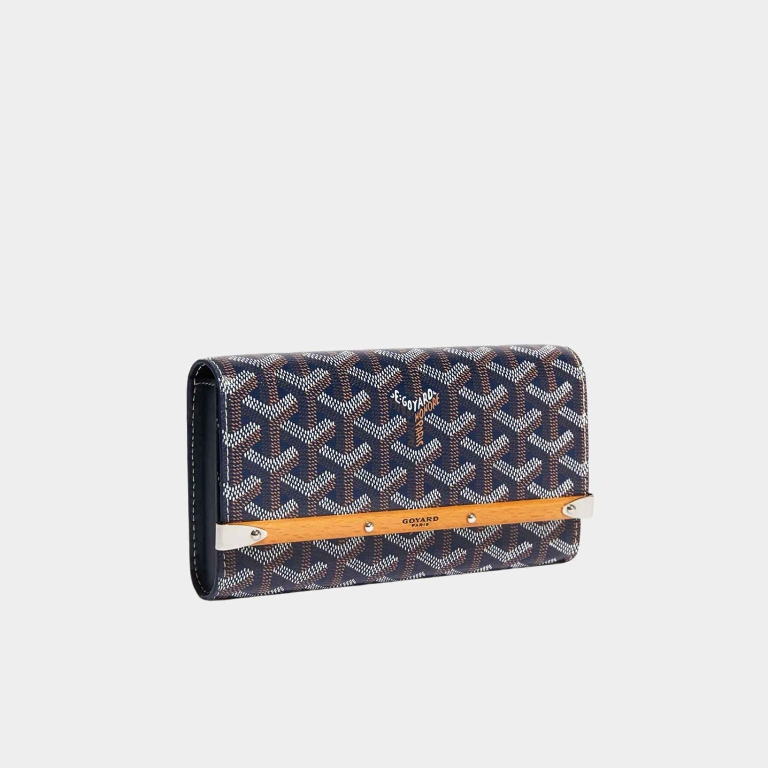 Goyard Monte-Carlo Mini Case, Navy Blue, Front View