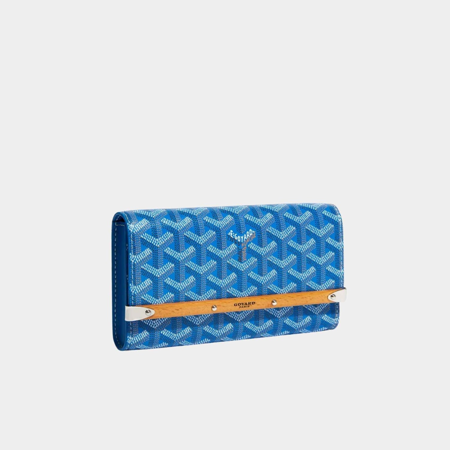 Goyard Monte-Carlo Mini Case, Sky Blue, Front View