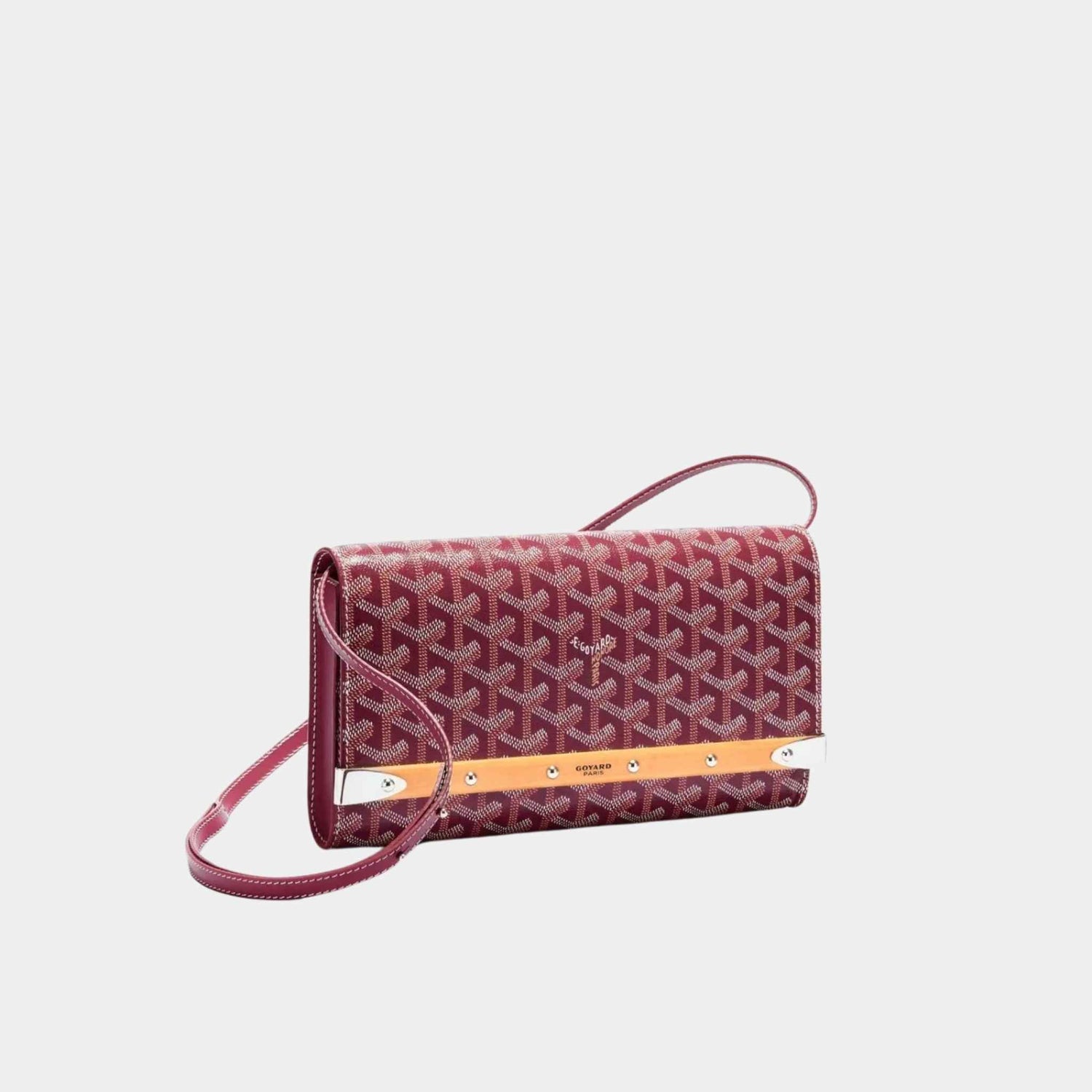 Goyard Monte-Carlo PM Clutch Handbag, Burgundy, Front View