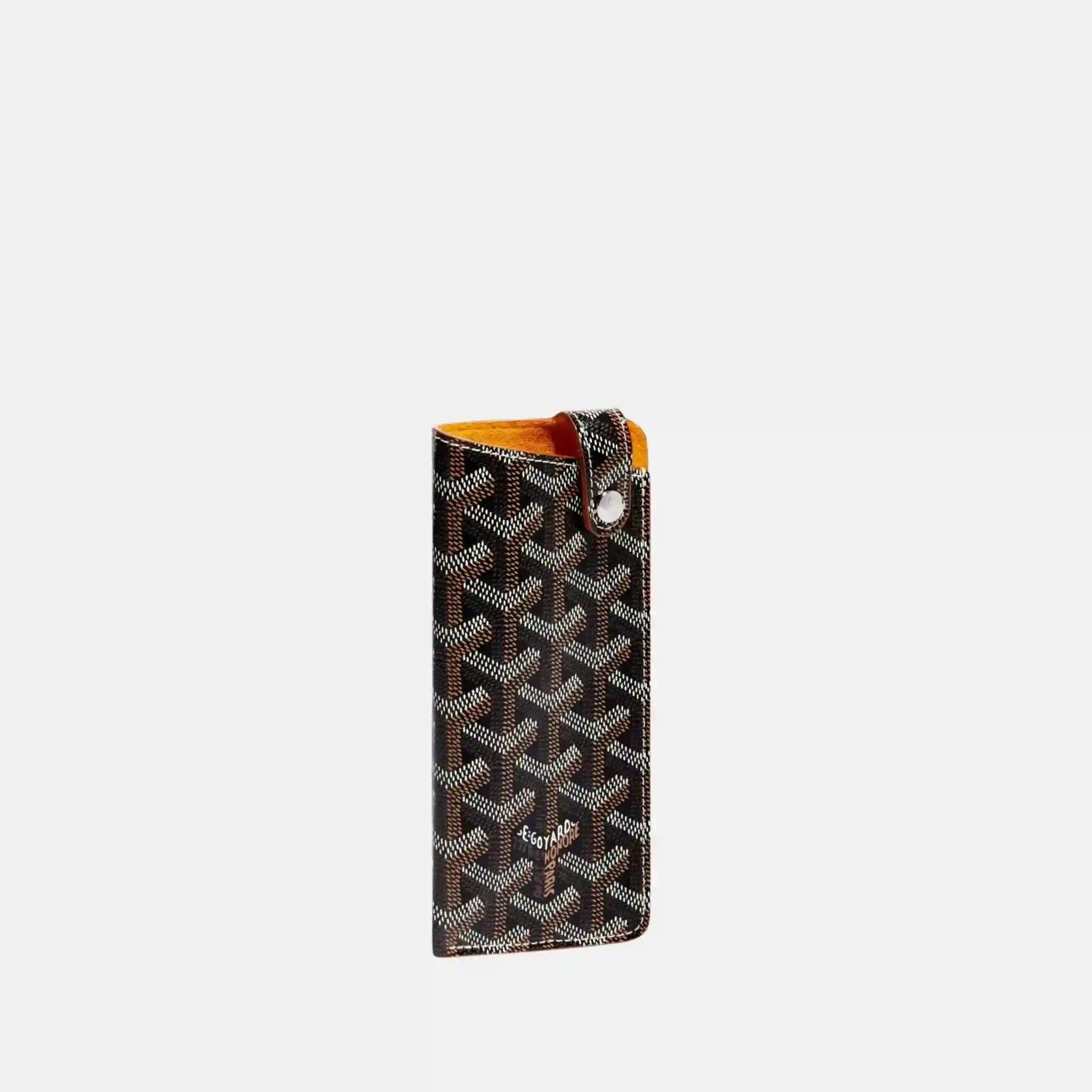 Goyard Montmartre PM Glasses Case, Black and Tan