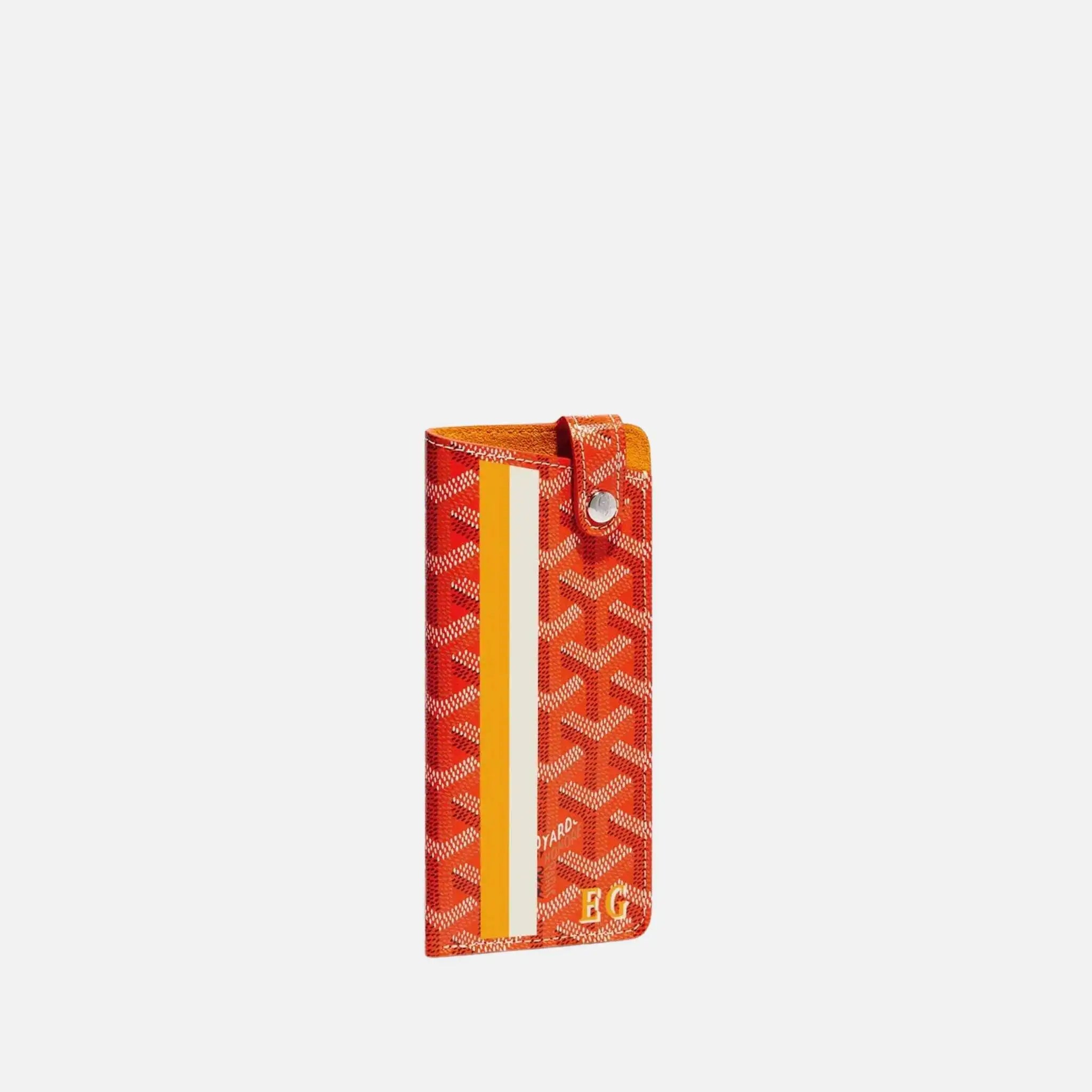 Goyard Montmartre PM Glasses Case Stripes and Initials, Orange