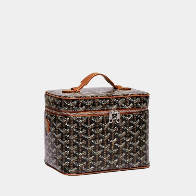 Goyard Muse Vanity Case Bag, BlackandTan, SideView