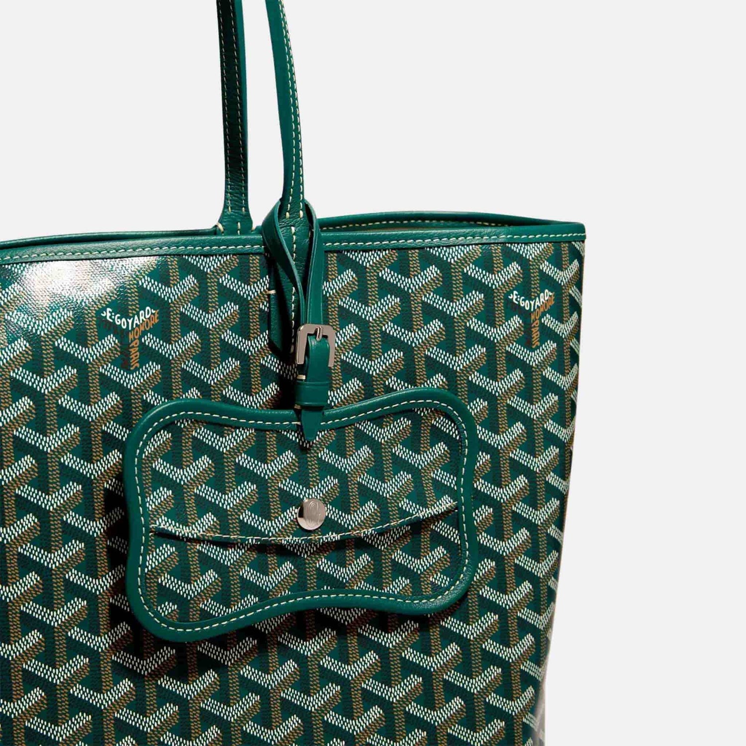 Goyard Os Grey Luxury Dog Pocket, Green, Close