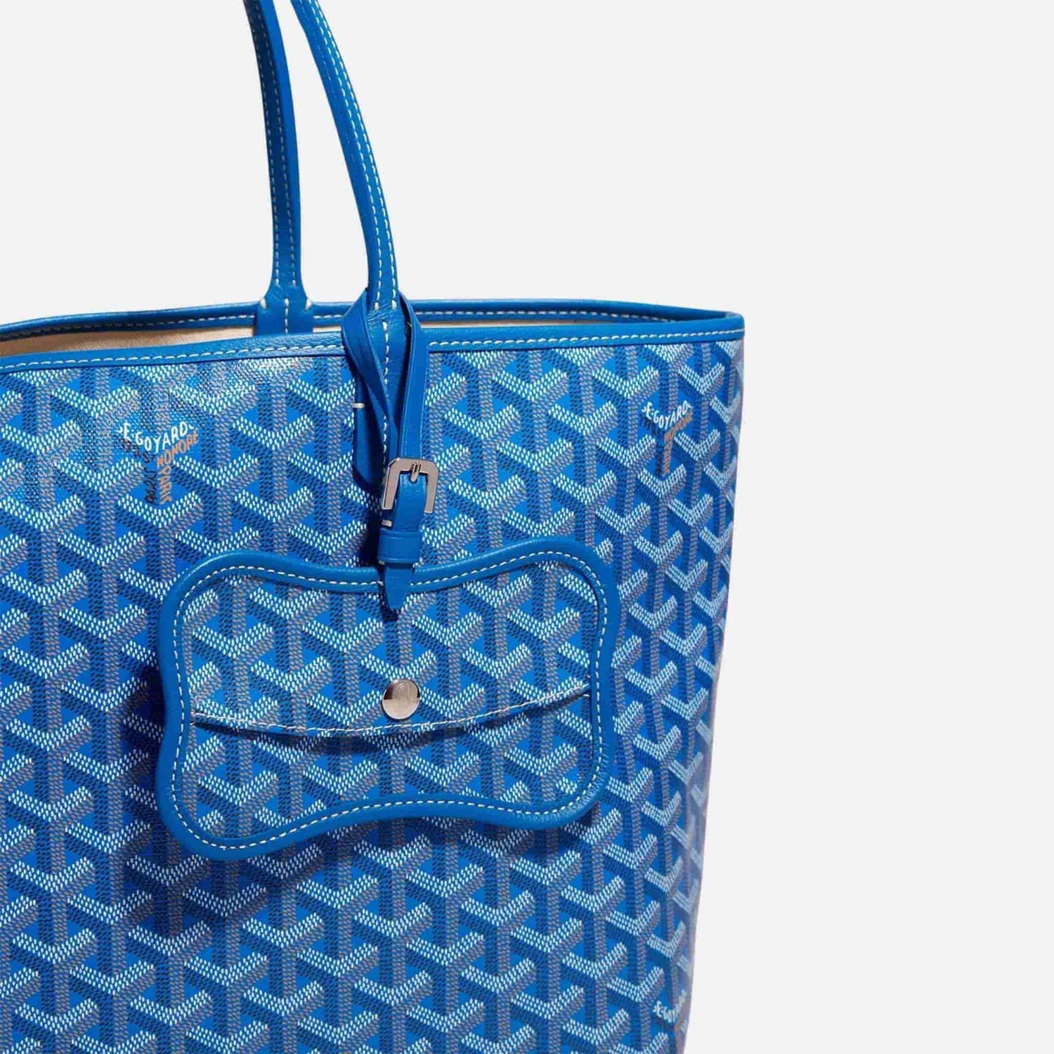 Goyard Os Grey Luxury Dog Pocket, Sky Blue, Close