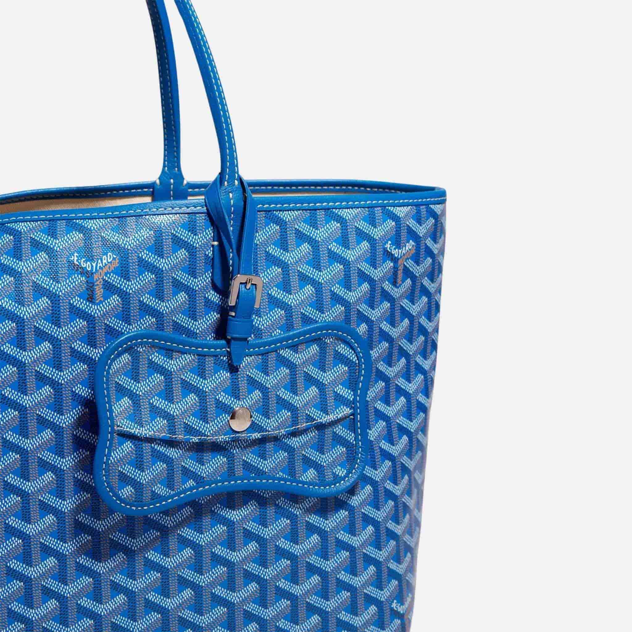 Goyard Os Grey Luxury Dog Pocket, Sky Blue, Close