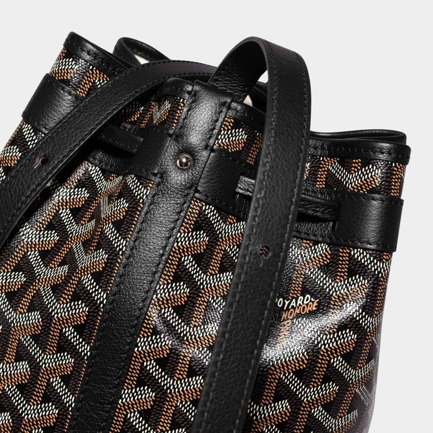 Goyard Petit Flot Bucket Bag, Black, Side View