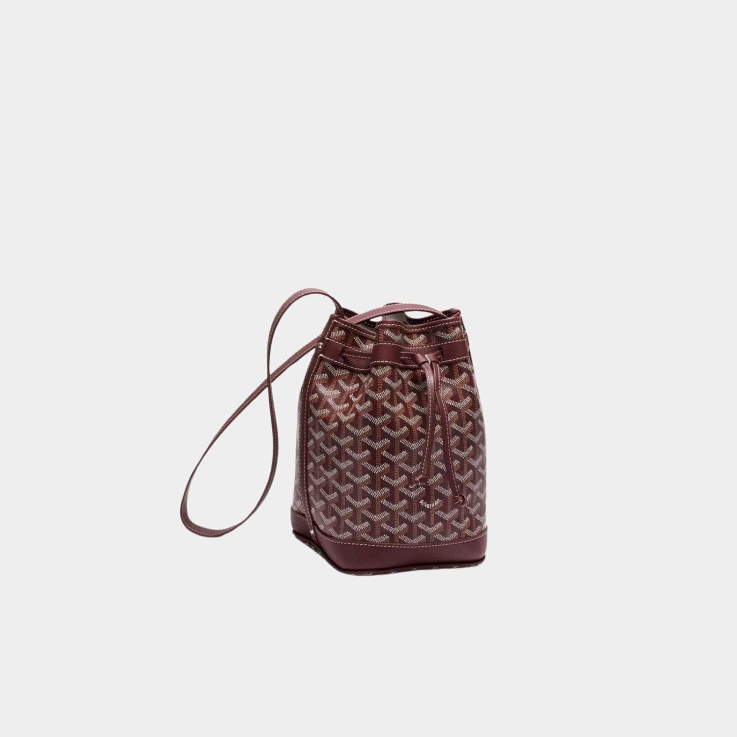 Goyard Petit Flot Bucket Bag, Burgundy, Front View