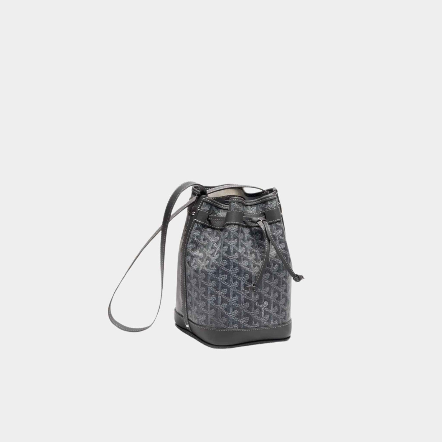 Goyard Petit Flot Bucket Bag, Grey, Front View