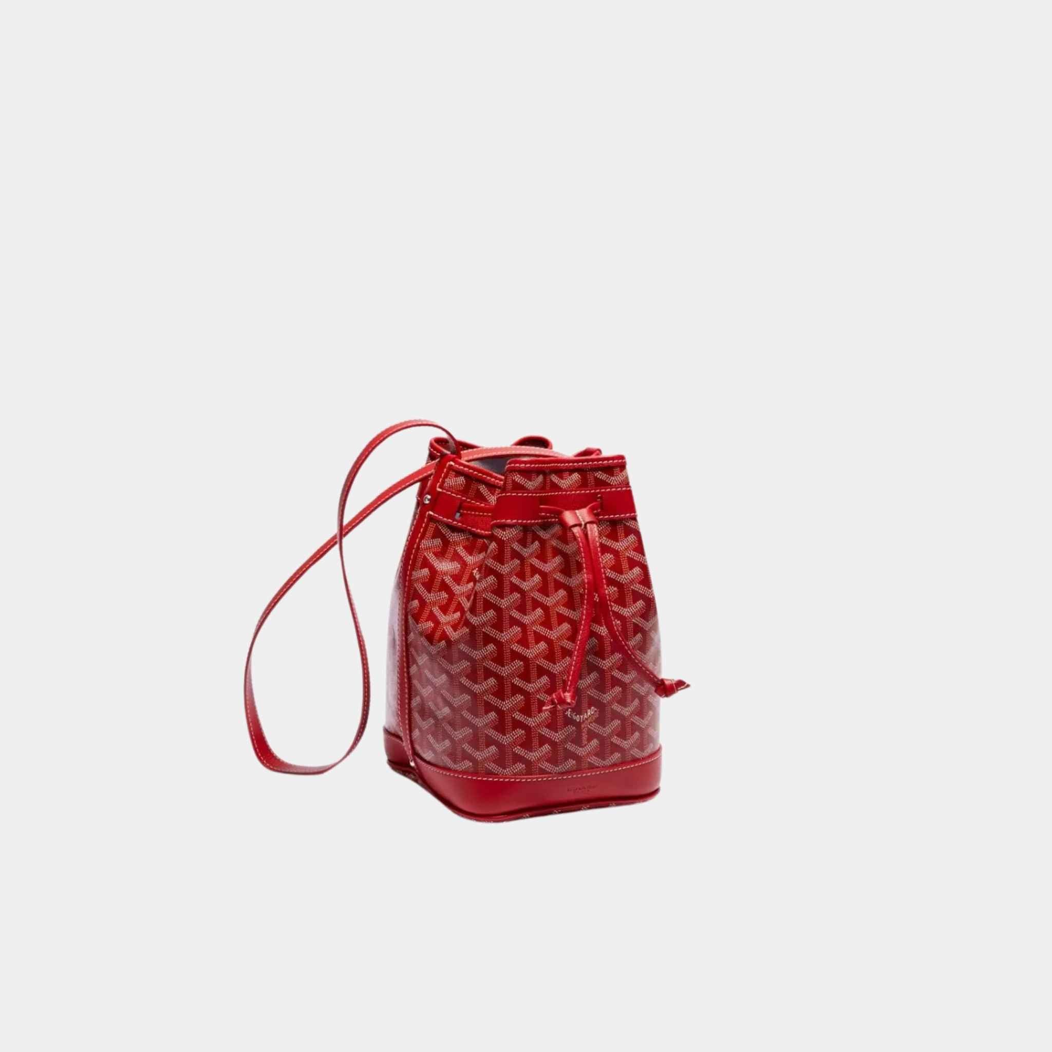 Goyard Petit Flot Bucket Bag, Red, Front View