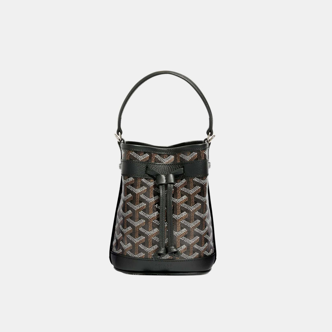 Goyard Petit Flot Mini Bucket Bag, Black, Front