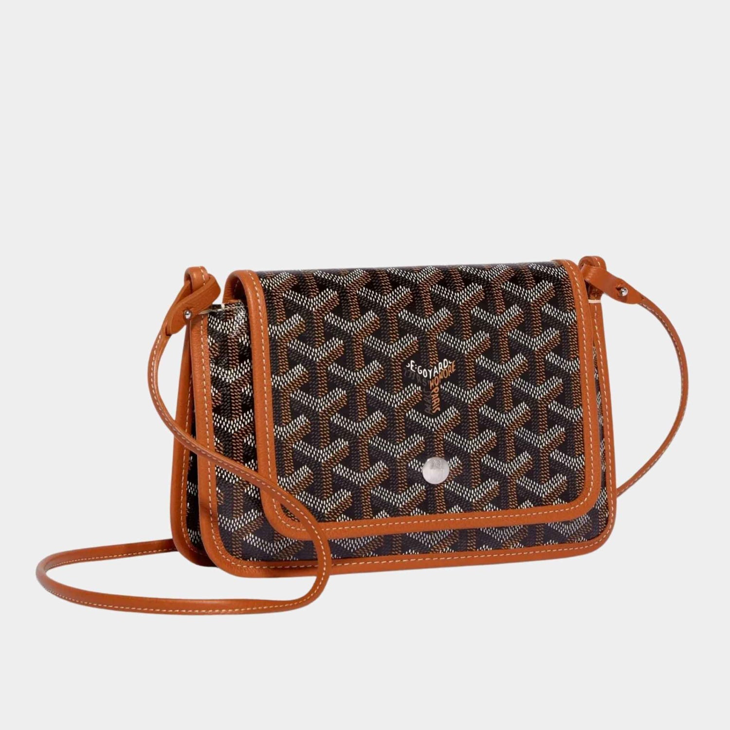 Goyard Plumet Pocket Wallet, Brown, Front View