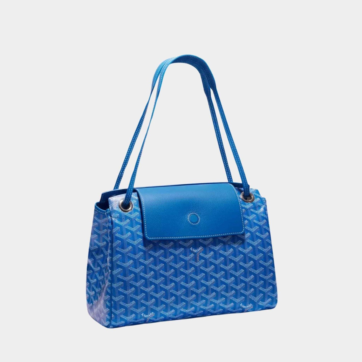 Goyard Rouette Souple Handbag, Sky Blue, Front View