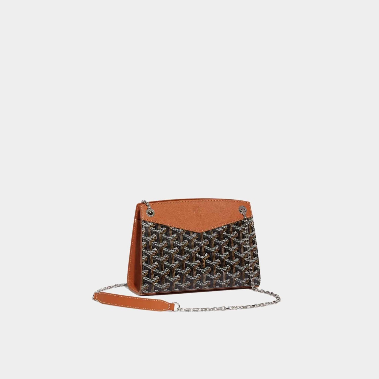 Goyard Rouette Structuré Mini Handbag, Black and Tan, Front View