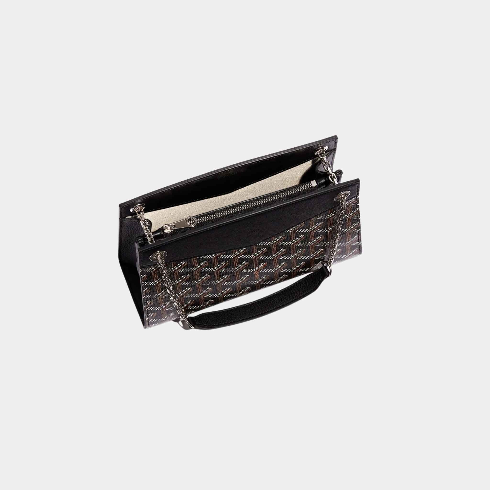 Goyard Rouette Structuré Mini Handbag, Black, Interior View