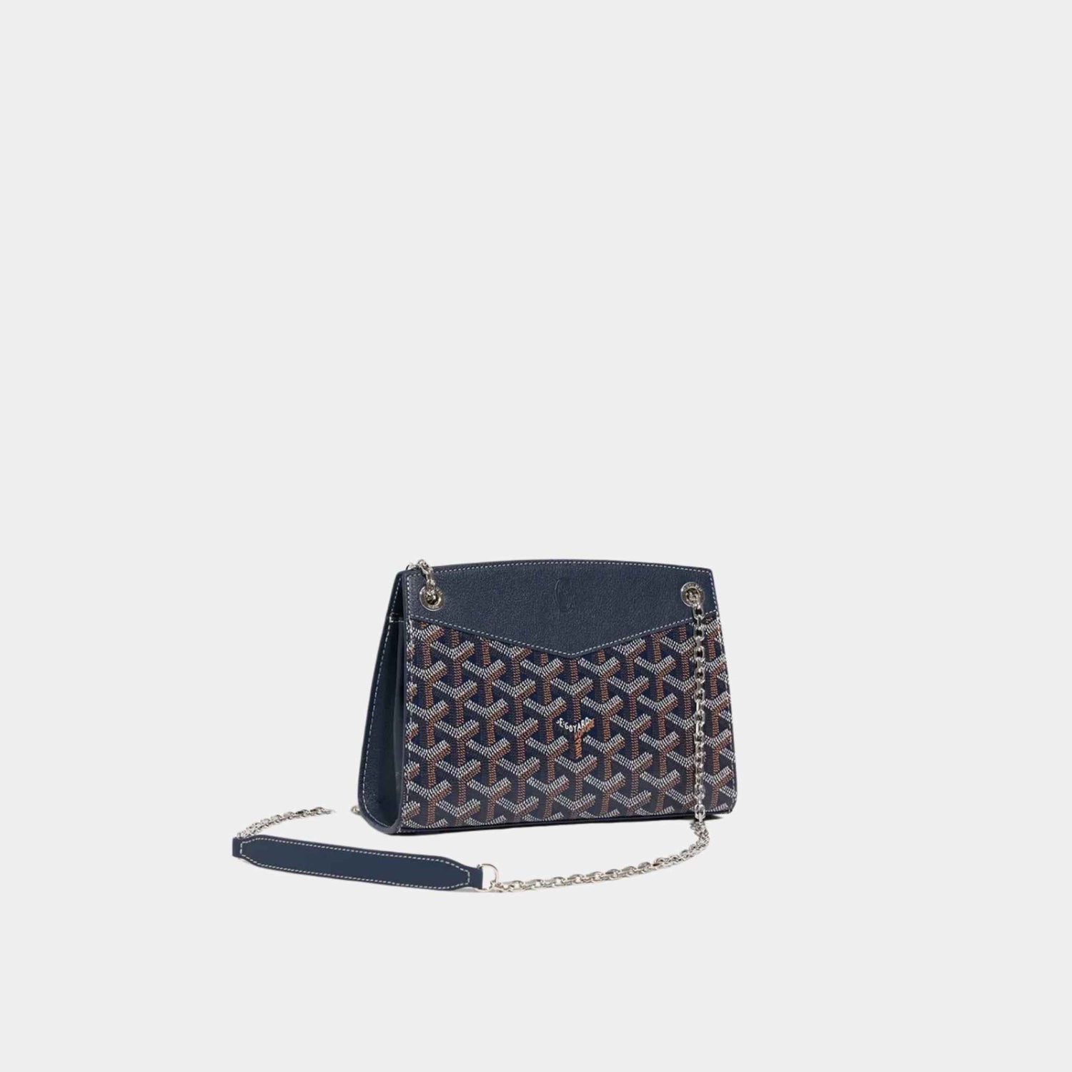 Goyard Rouette Structuré Mini Handbag, Blue, Front View