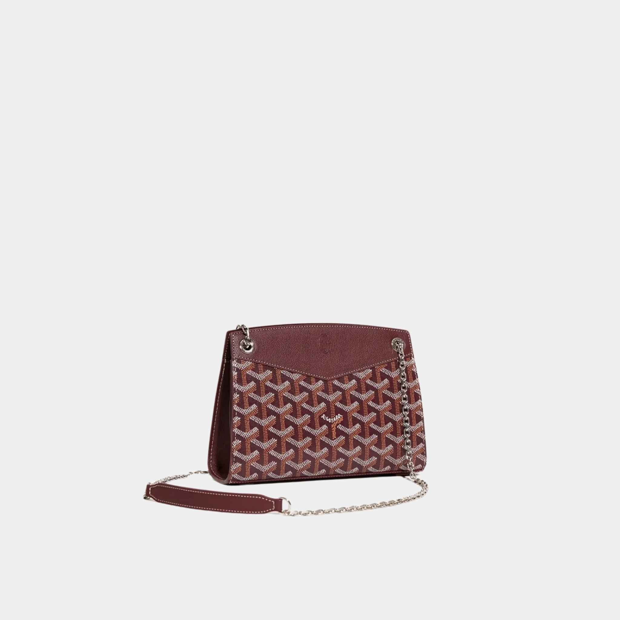 Goyard Rouette Structuré Mini Handbag, Burgundy, Front View