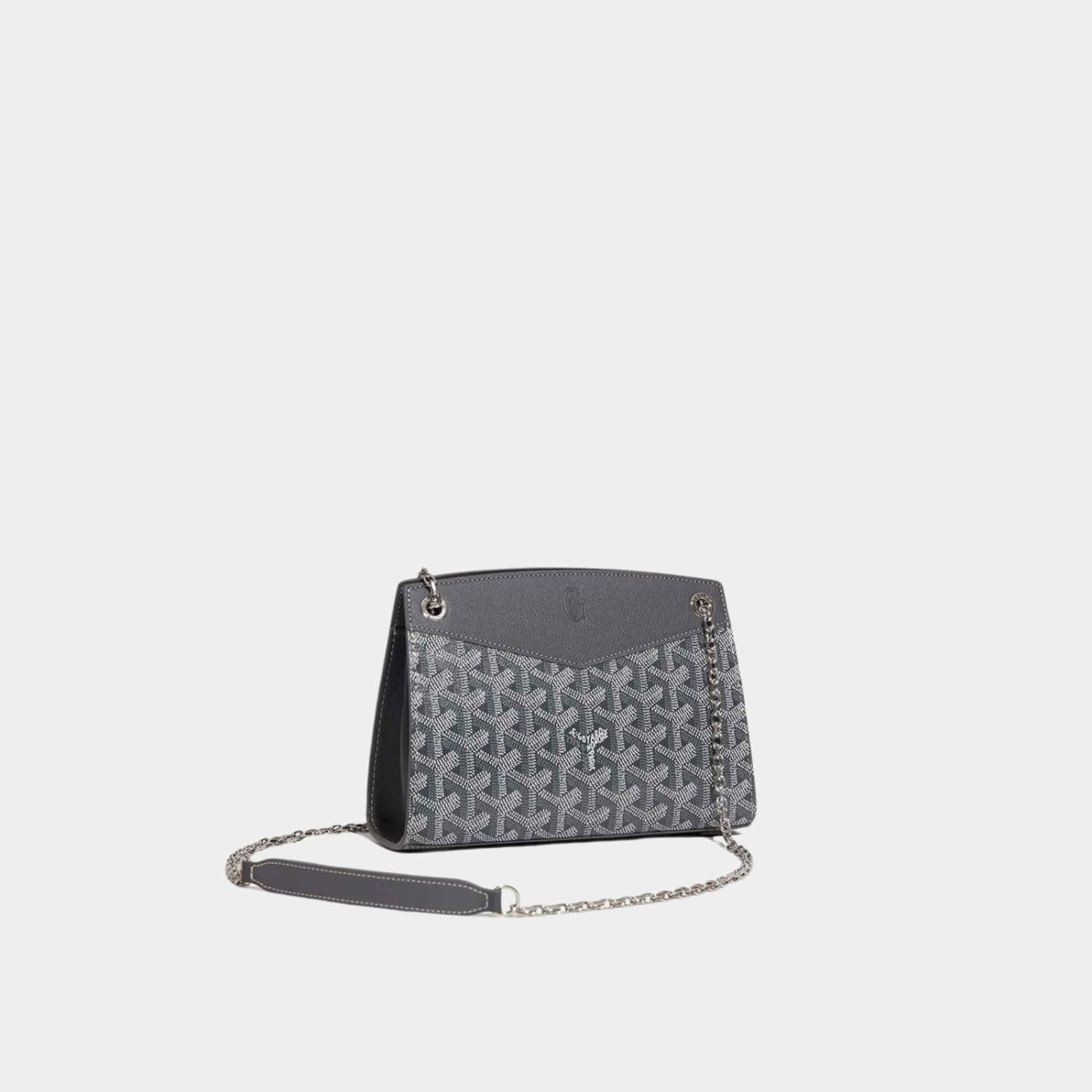 Goyard Rouette Structuré Mini Handbag, Grey, Front View