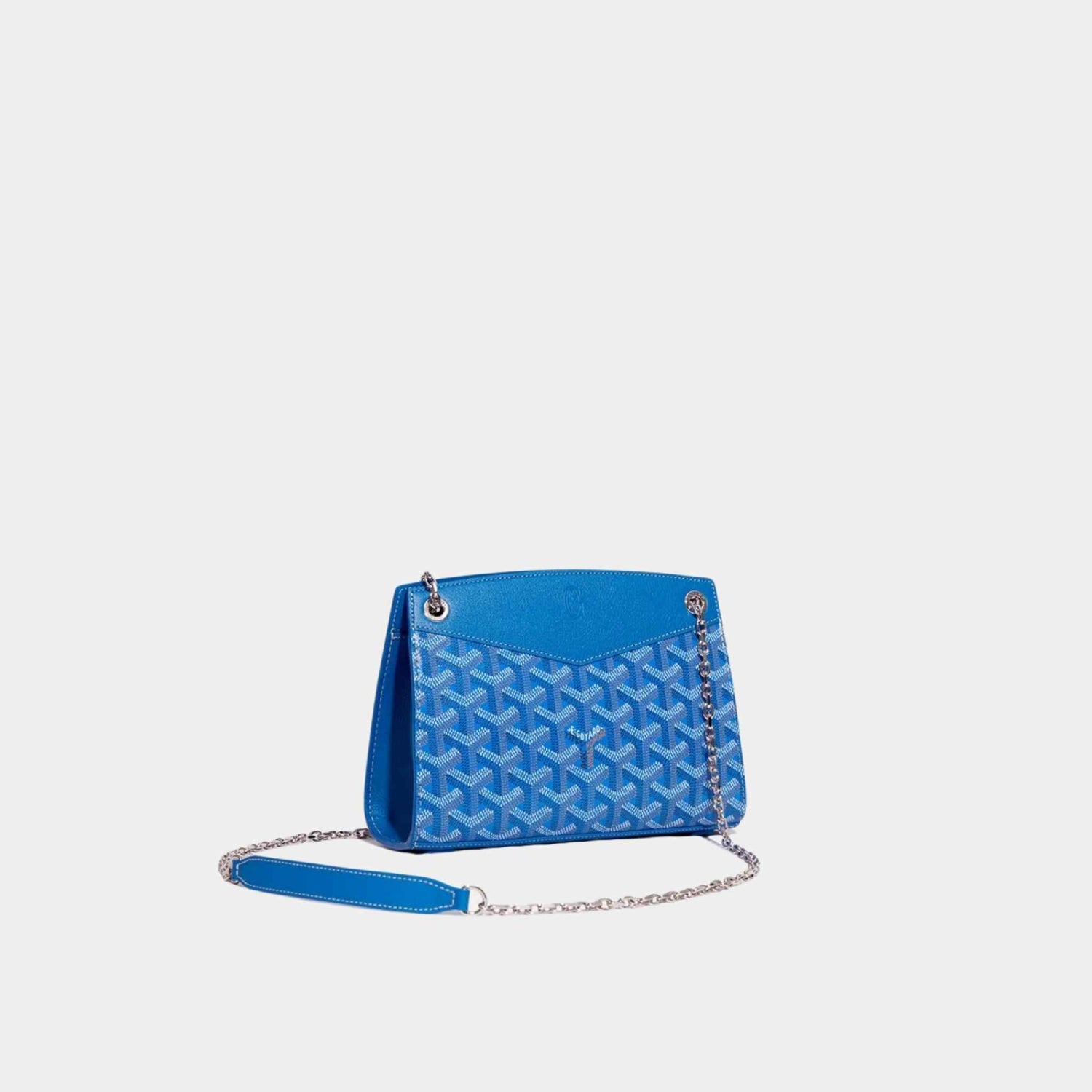 Goyard Rouette Structuré Mini Handbag, Sky Blue, Front View