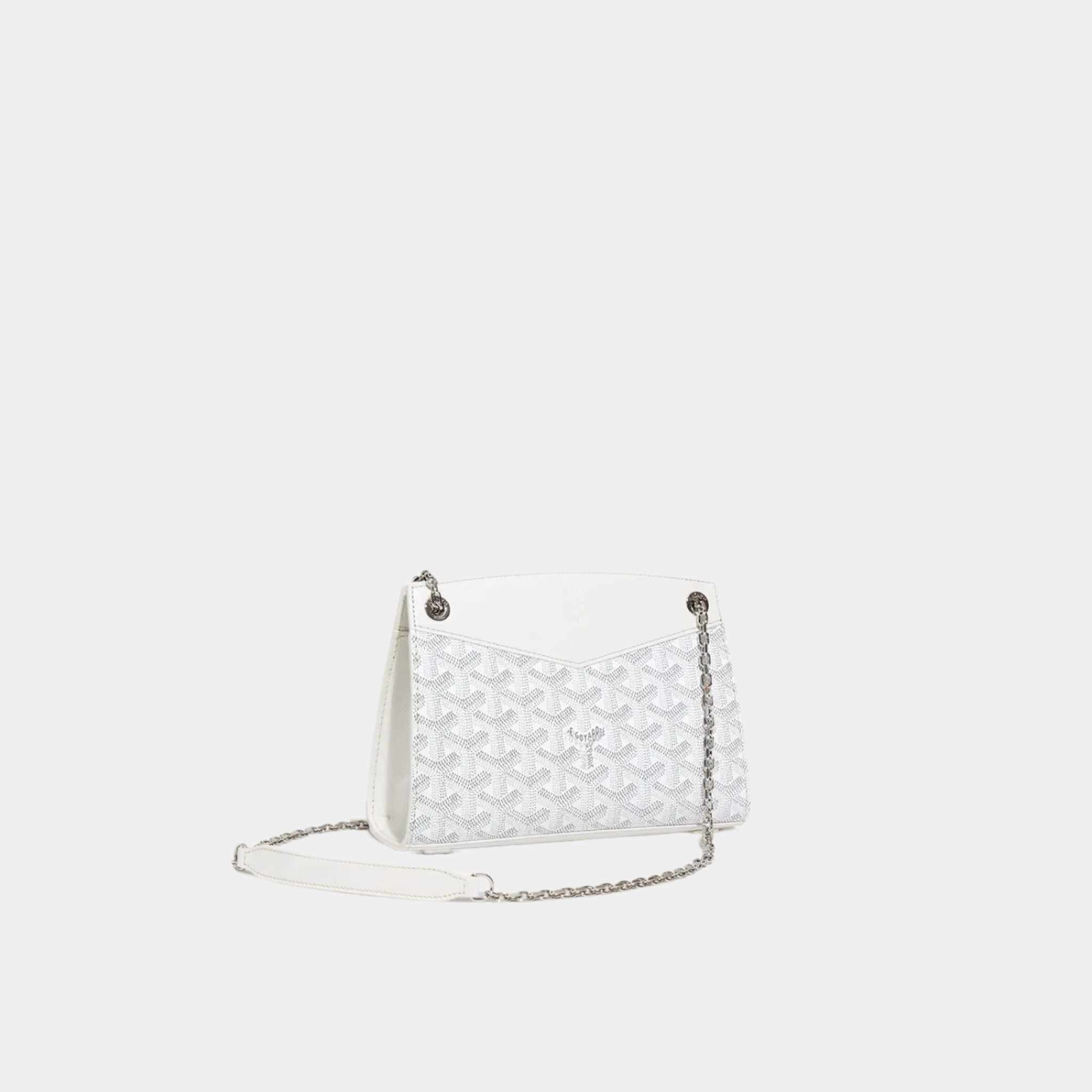 Goyard Rouette Structuré Mini Handbag, White, Front View