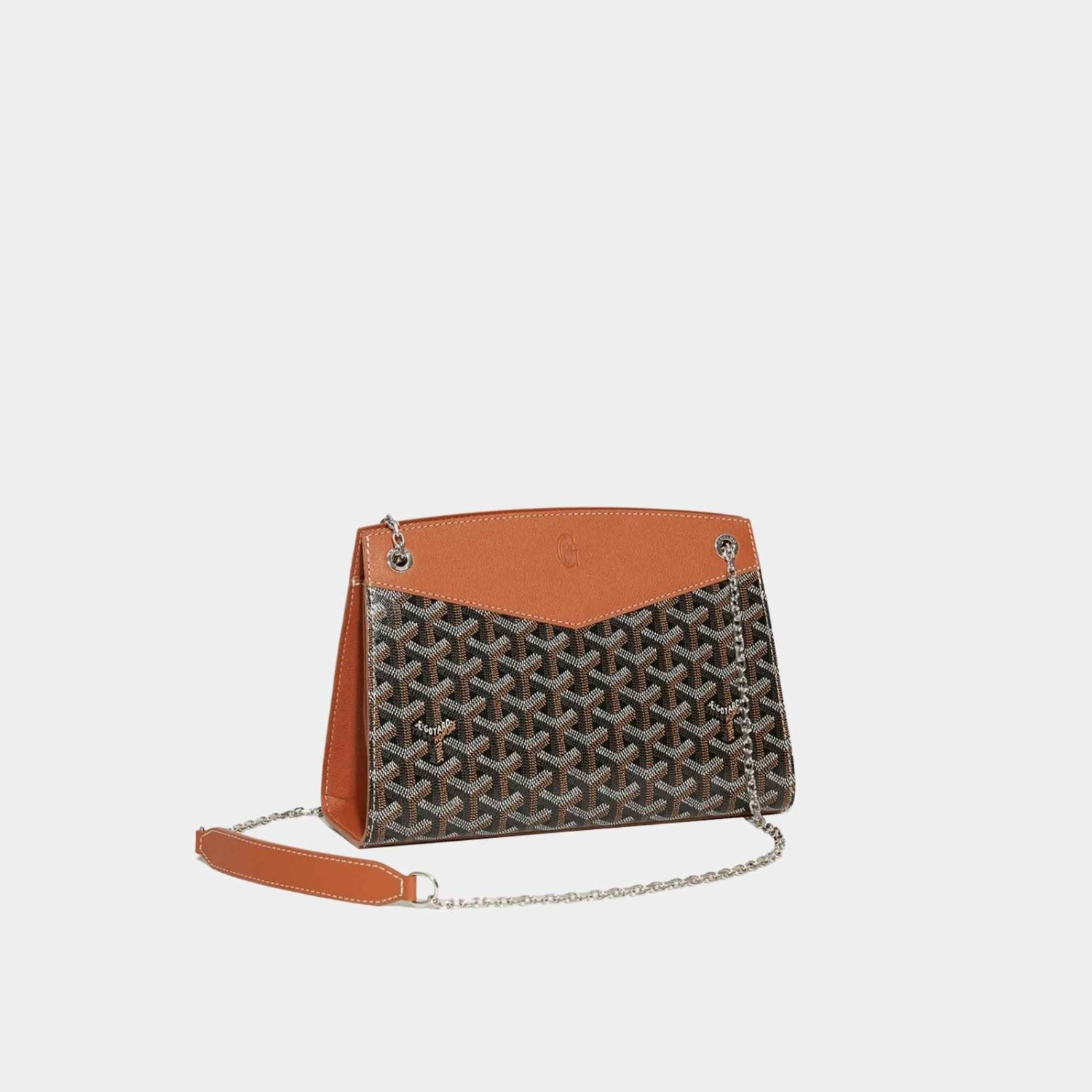 Goyard Rouette Structuré PM Handbag, Black and Tan, Front View