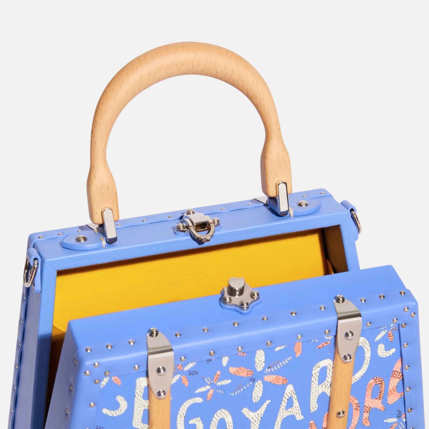 Goyard Saigon Mini Marquetry Trunk Bag Limited Edition, Iris, Top