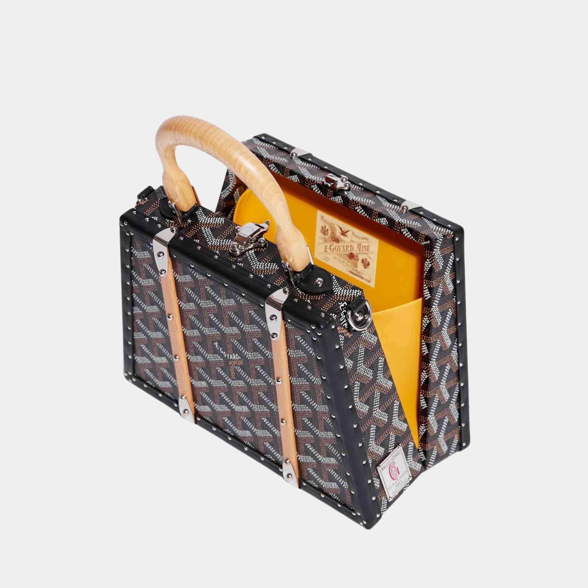 Goyard Saïgon Mini Trunk Bag Black, Opened, Top