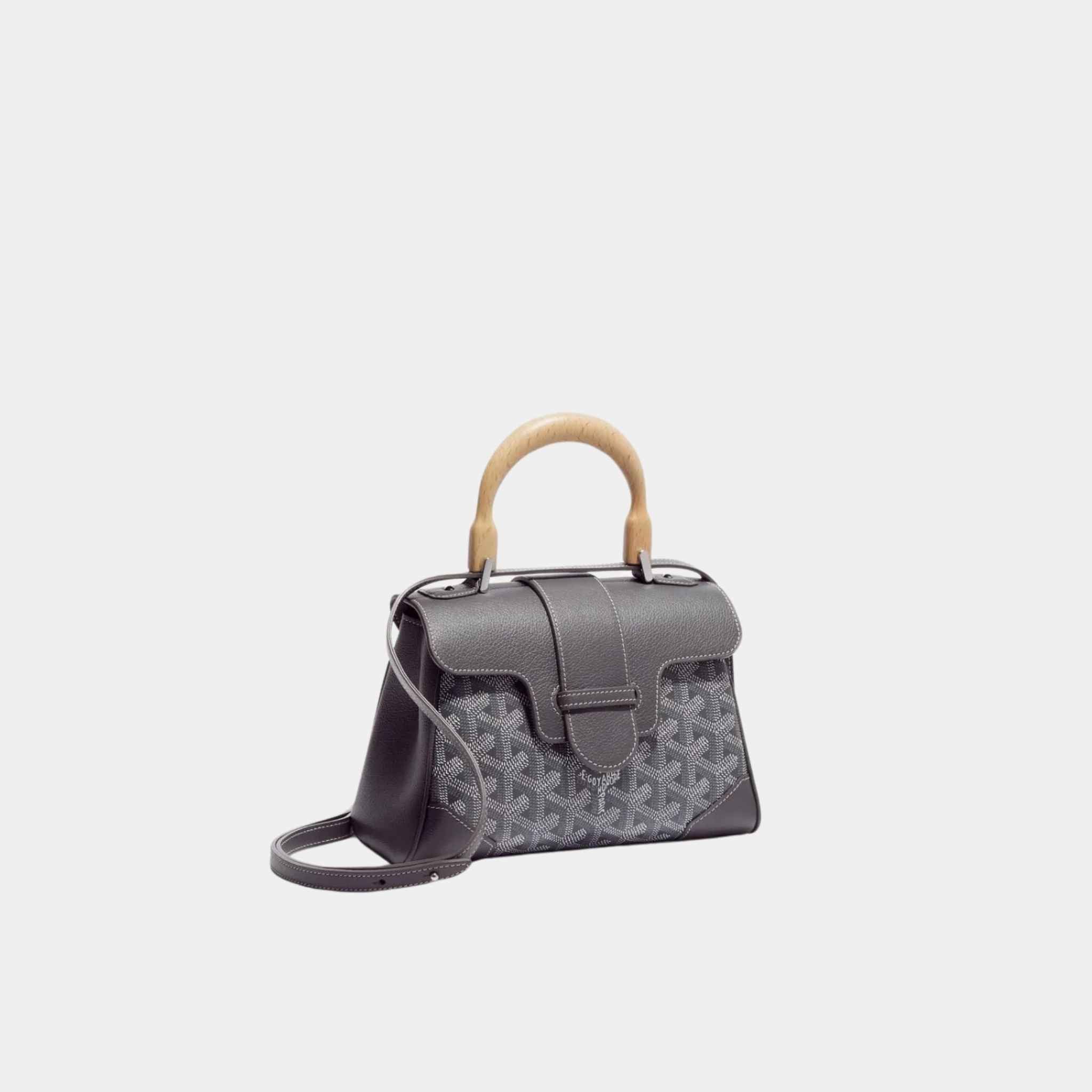 Goyard Saïgon Souple Mini Bag, Grey, Front View