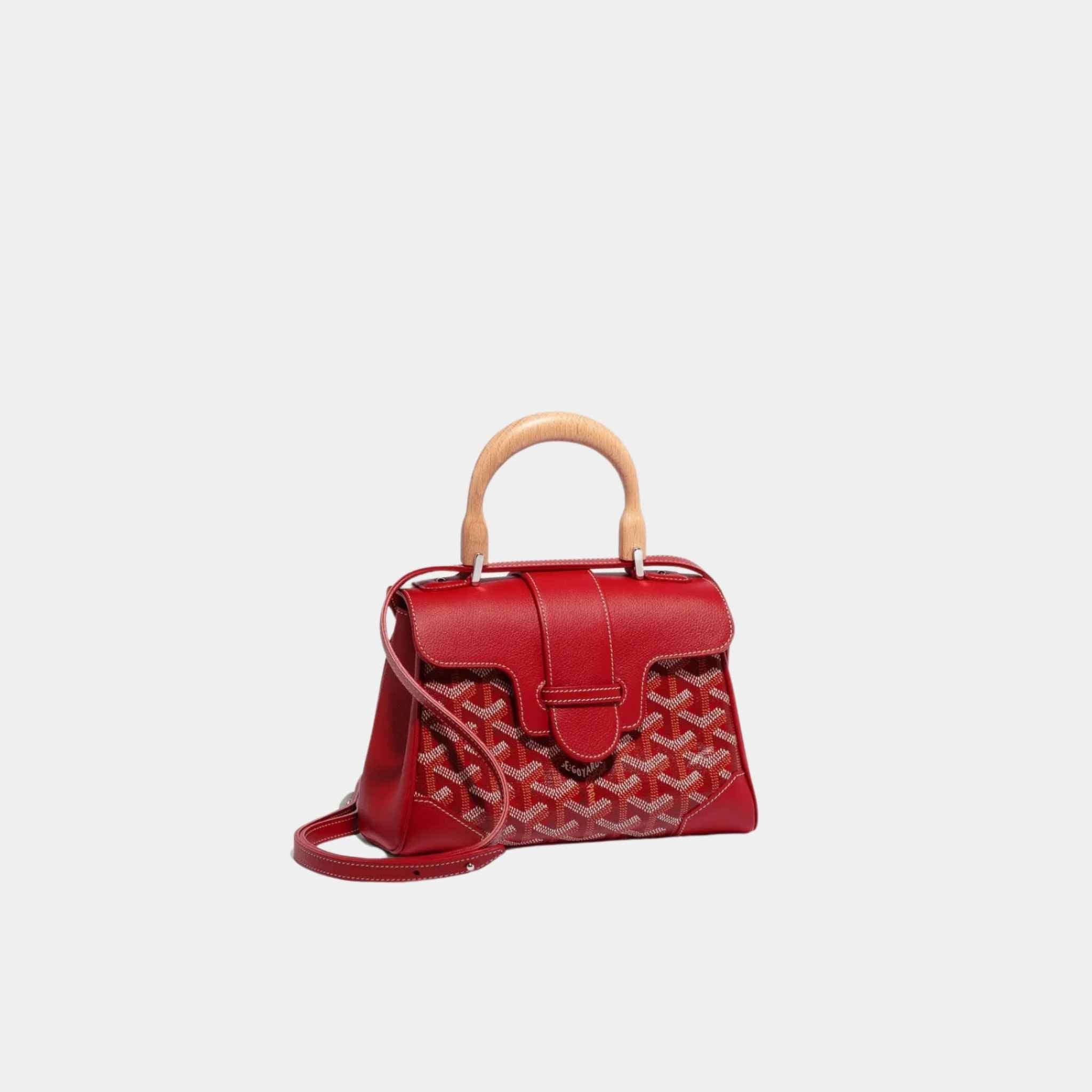 Goyard Saïgon Souple Mini Bag, Red, Front View