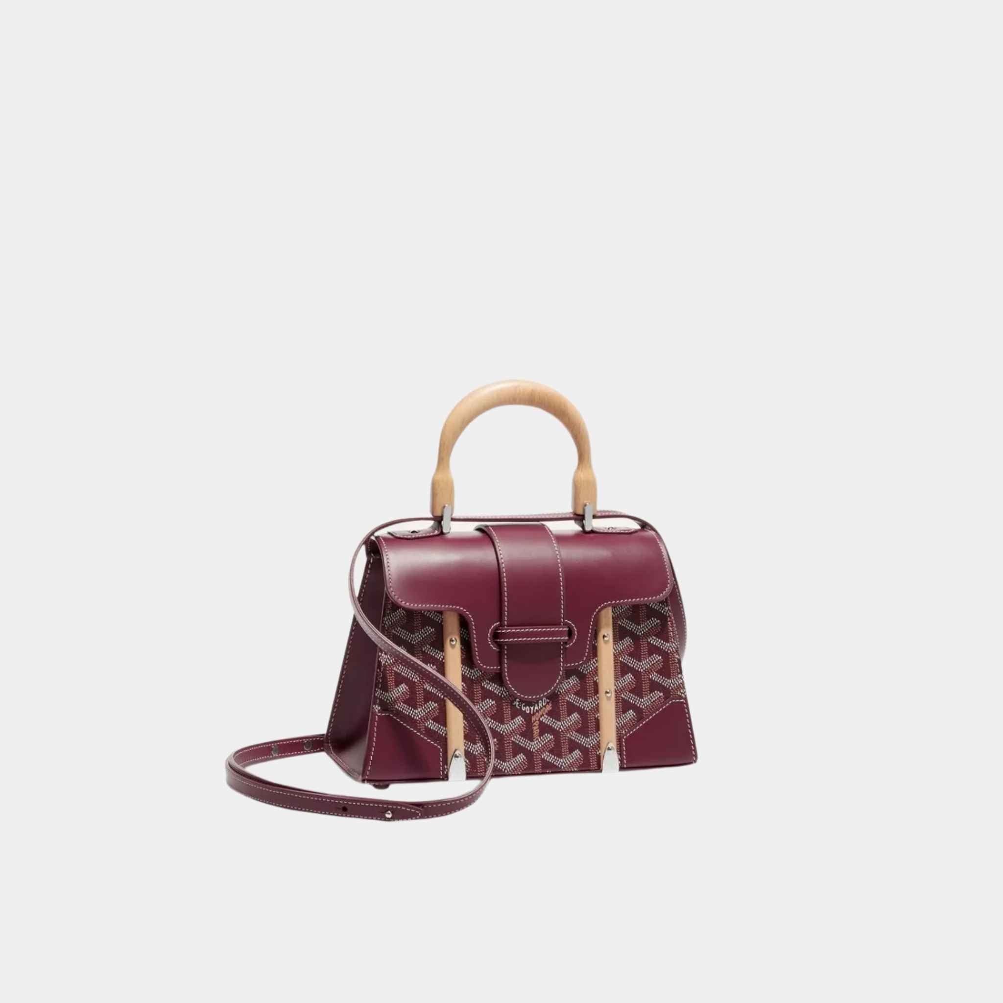 Goyard Saïgon Structuré Mini Bag, Burgundy, Front View