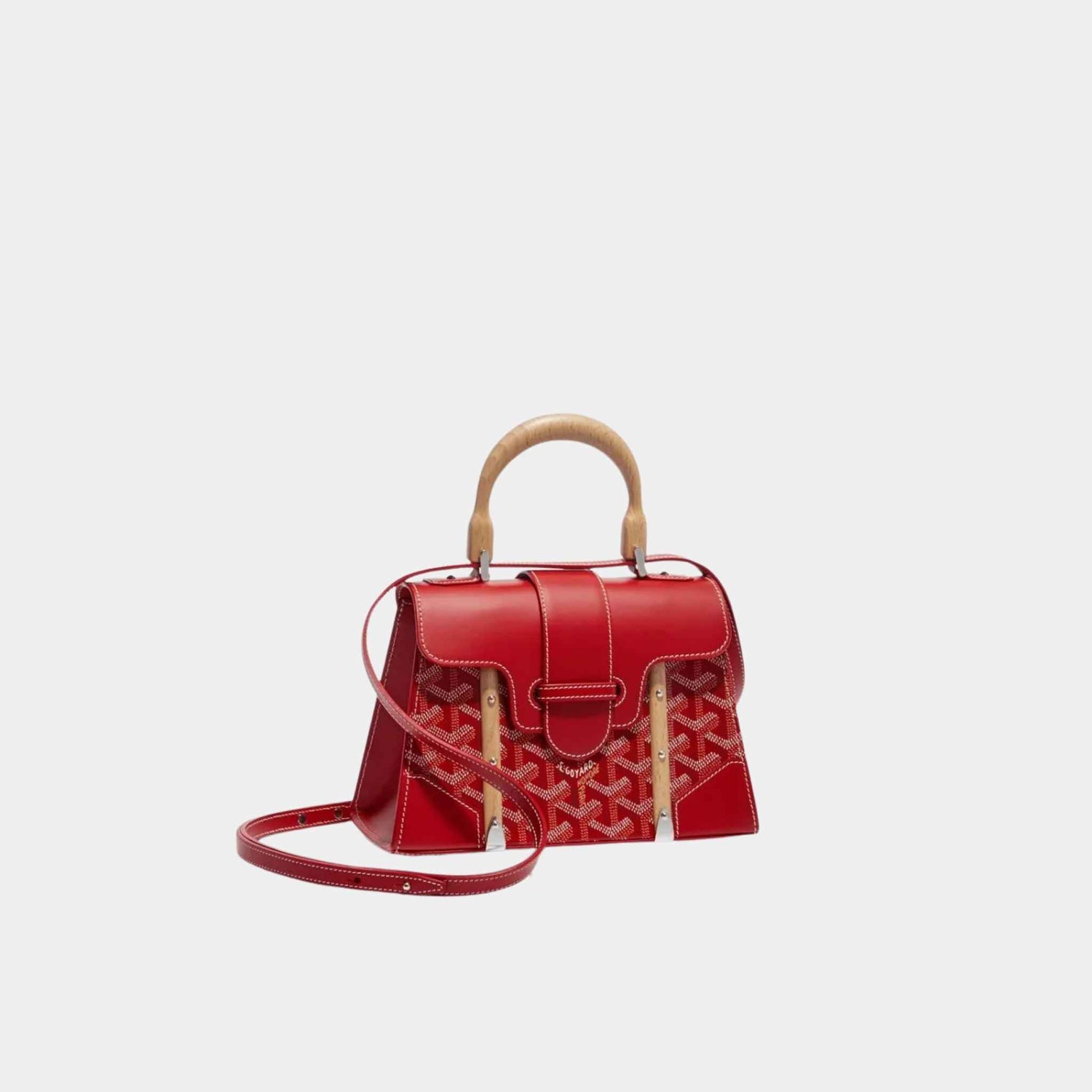 Goyard Saïgon Structuré Mini Bag, Red, Front View