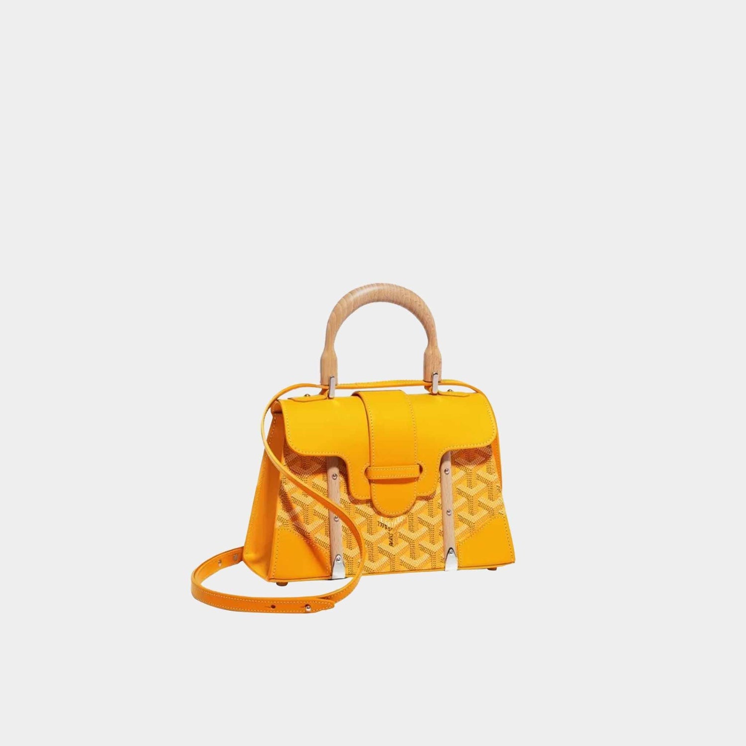 Goyard Saïgon Structuré Mini Bag, Yellow, Front View