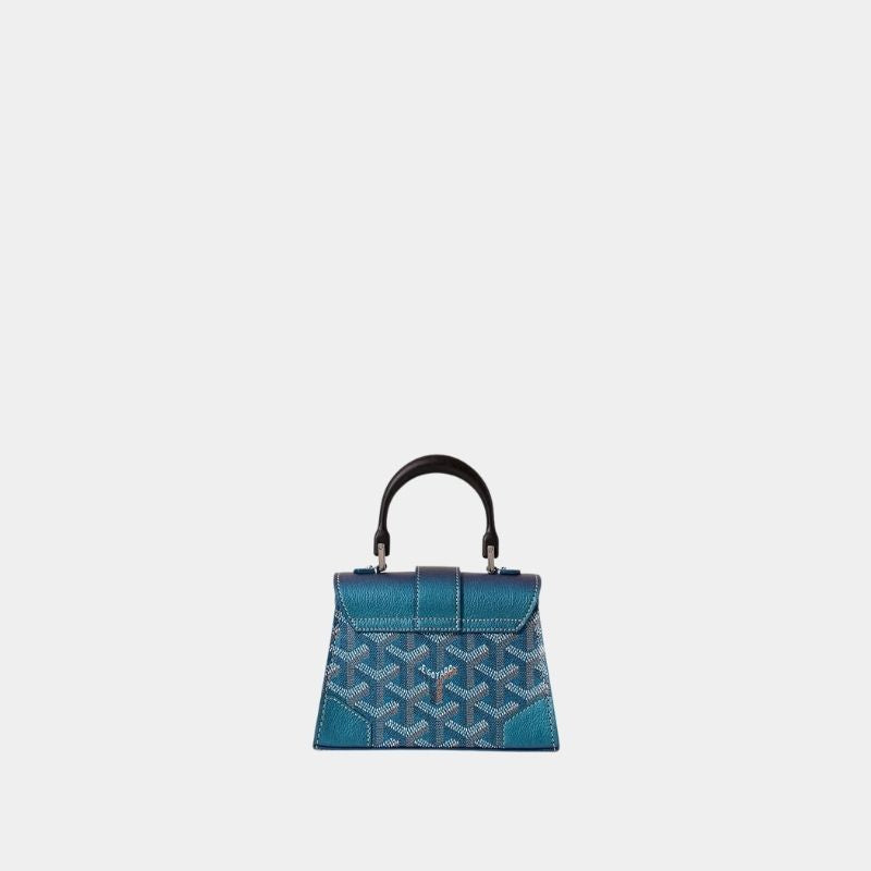 Goyard Saïgon Structuré Nano Bag 2024, Pearly Blue, Back View